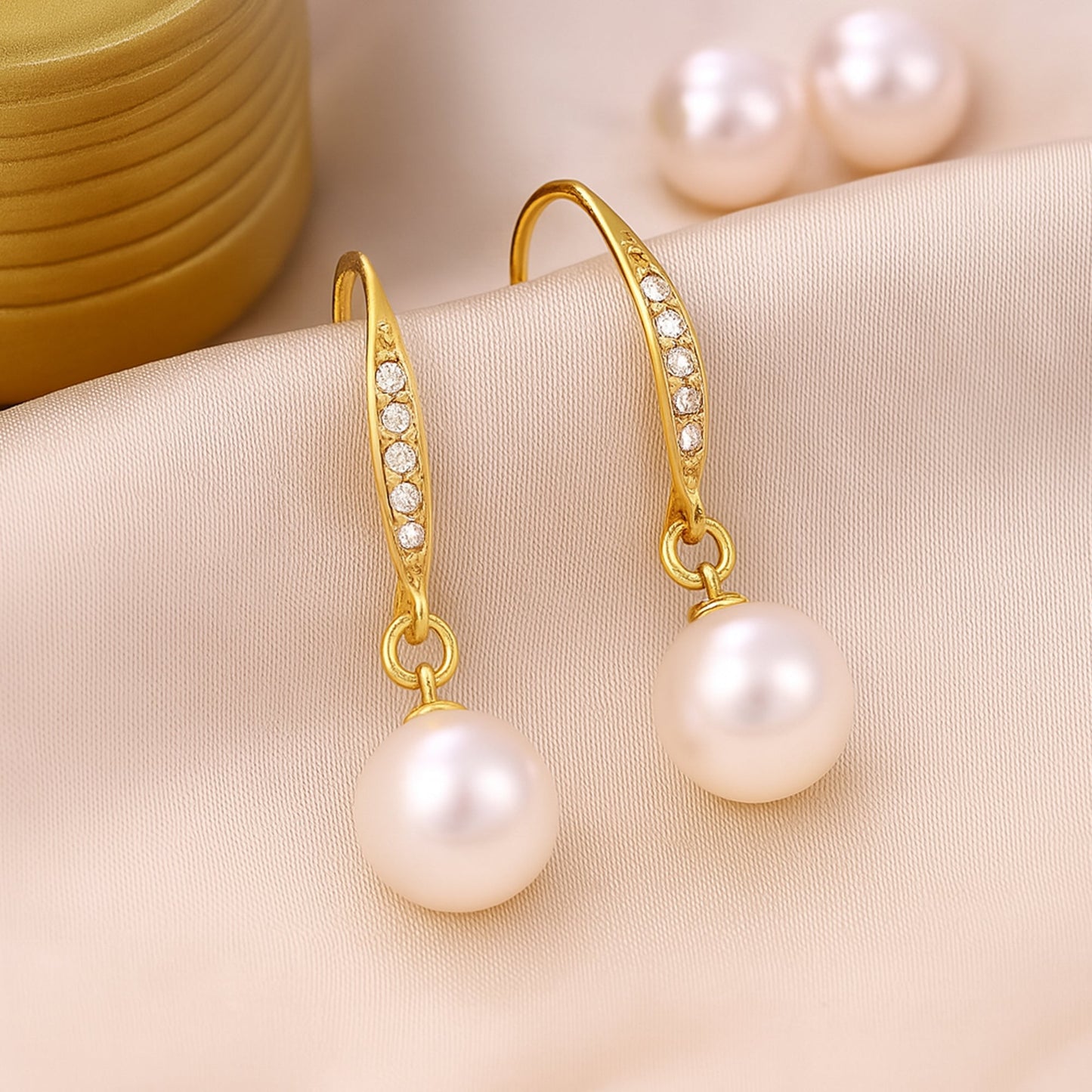 Pearl Drop Crystal Earrings