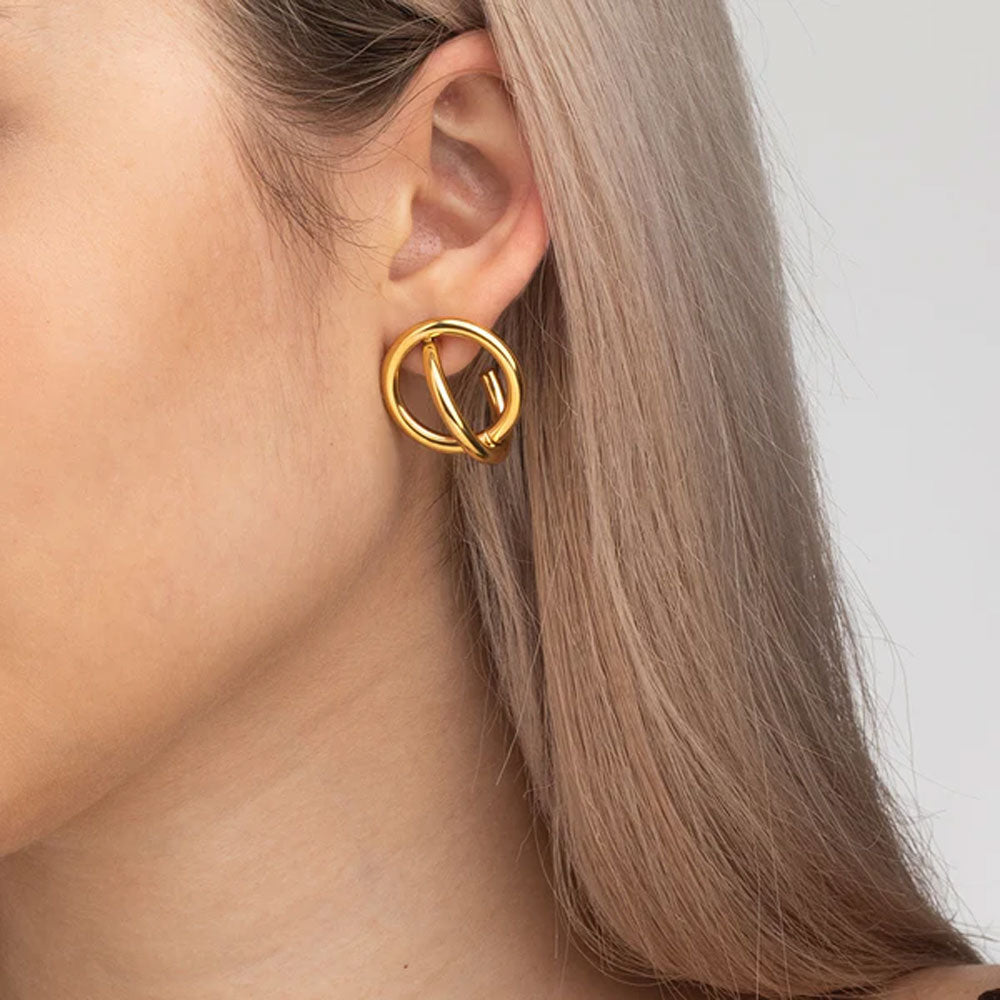 Double Circle Stud Earrings