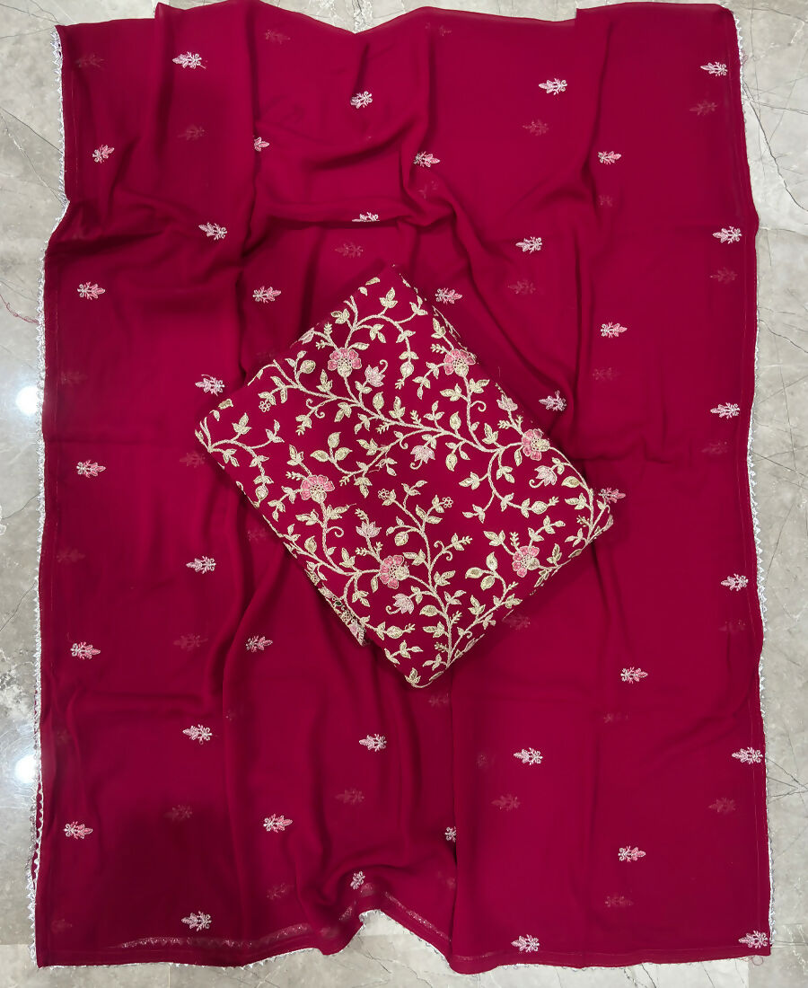 KC Rani Pink Straight Suit For Women Georgette Fabric