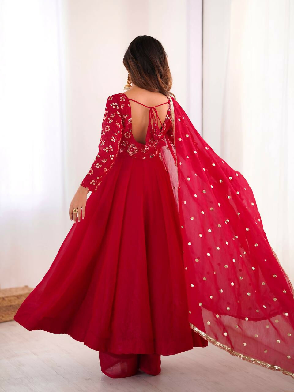 Teeya Creation New Trendy Stylish Real Mirror Work With Lace Border Pink Kurta Set