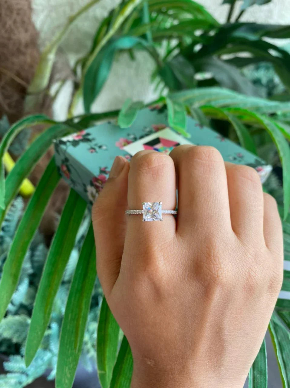 1 Carat Princess Cut Daily Wear Ring(SILVER)
