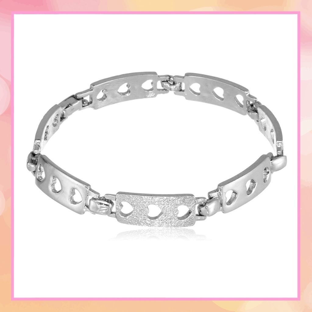 Estele Rhodium Plated Triple Heart Bracelet for women