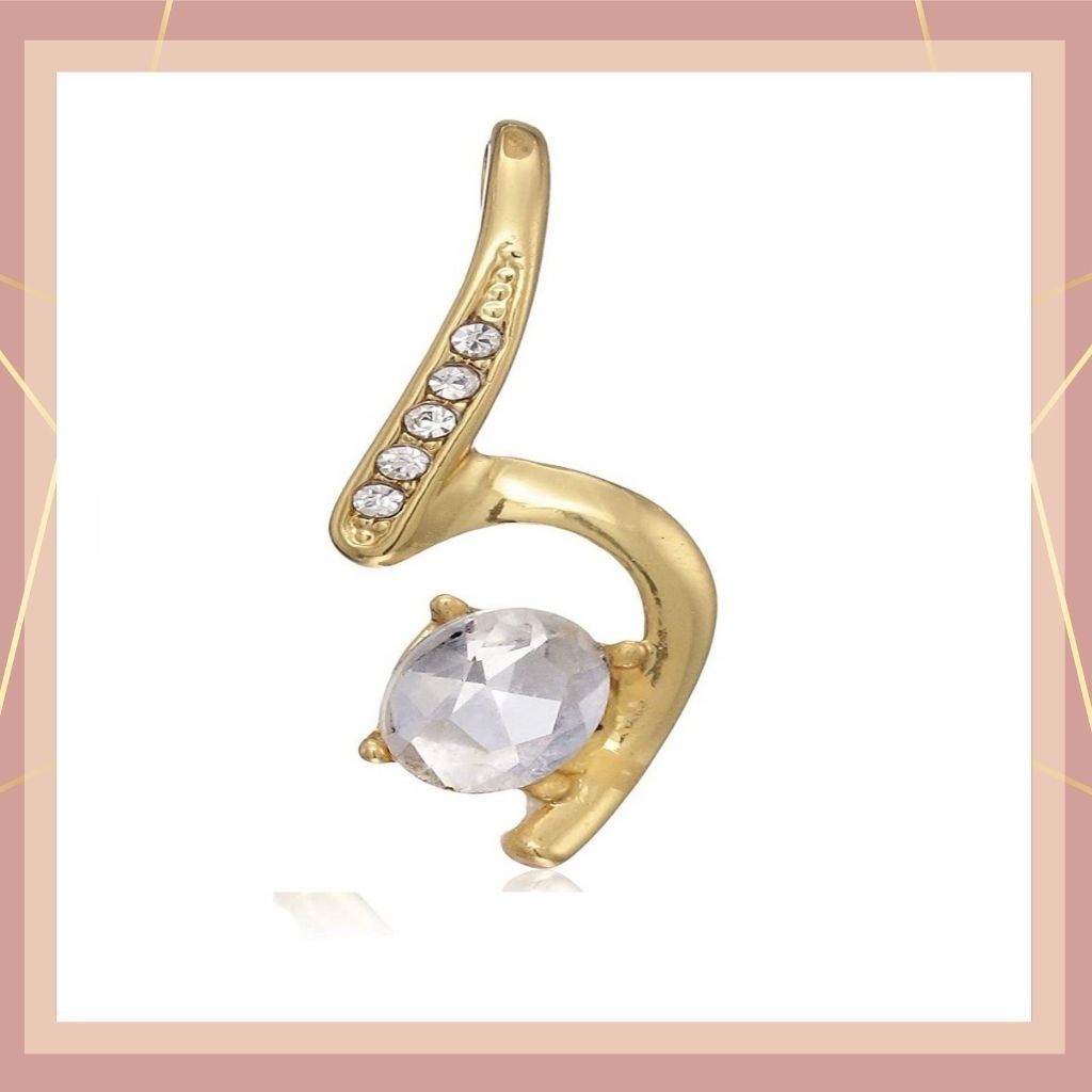 Estele Gold plated the only pendant with white stone for women