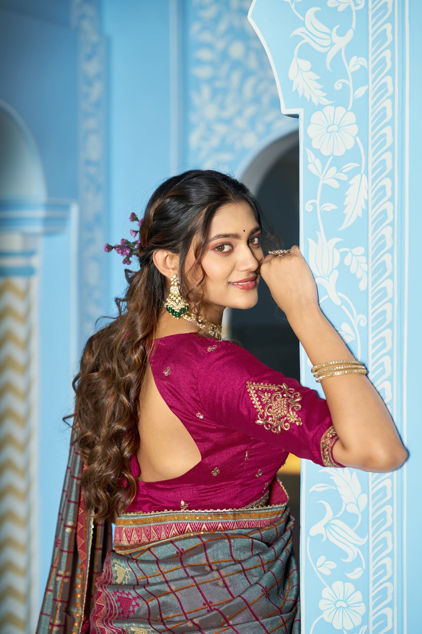 Lorenvalley Fashion Ranipink Vichitra Silk Sequins and Thread Embroidery Work Lehenga Choli with Dupatta