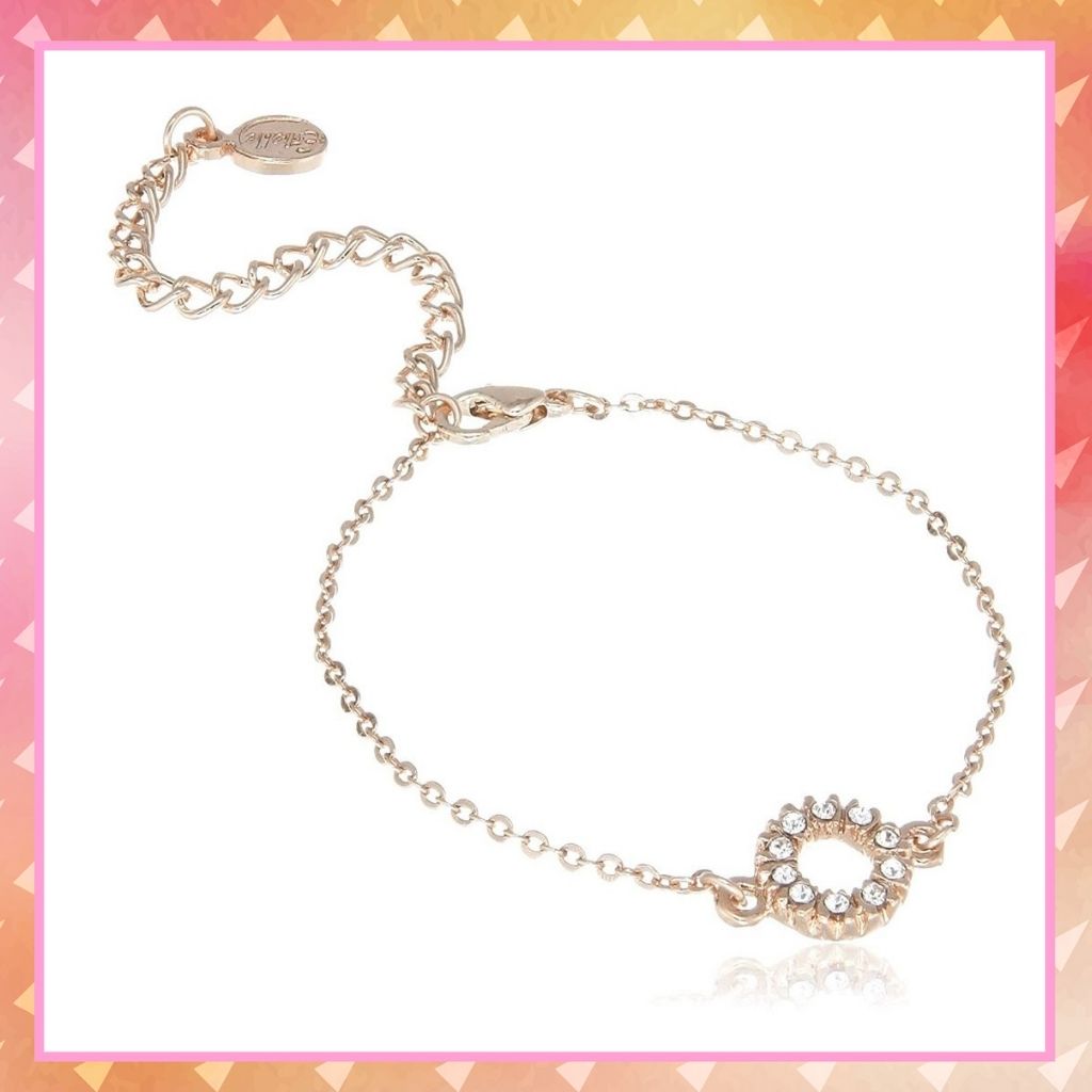 Estele Rose Gold Plated Halo Chain Bracelet for women