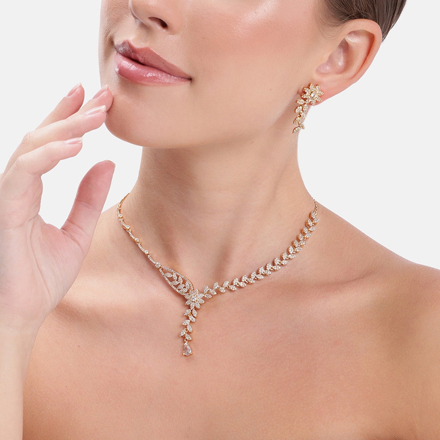 Crystal Charm Necklace Set