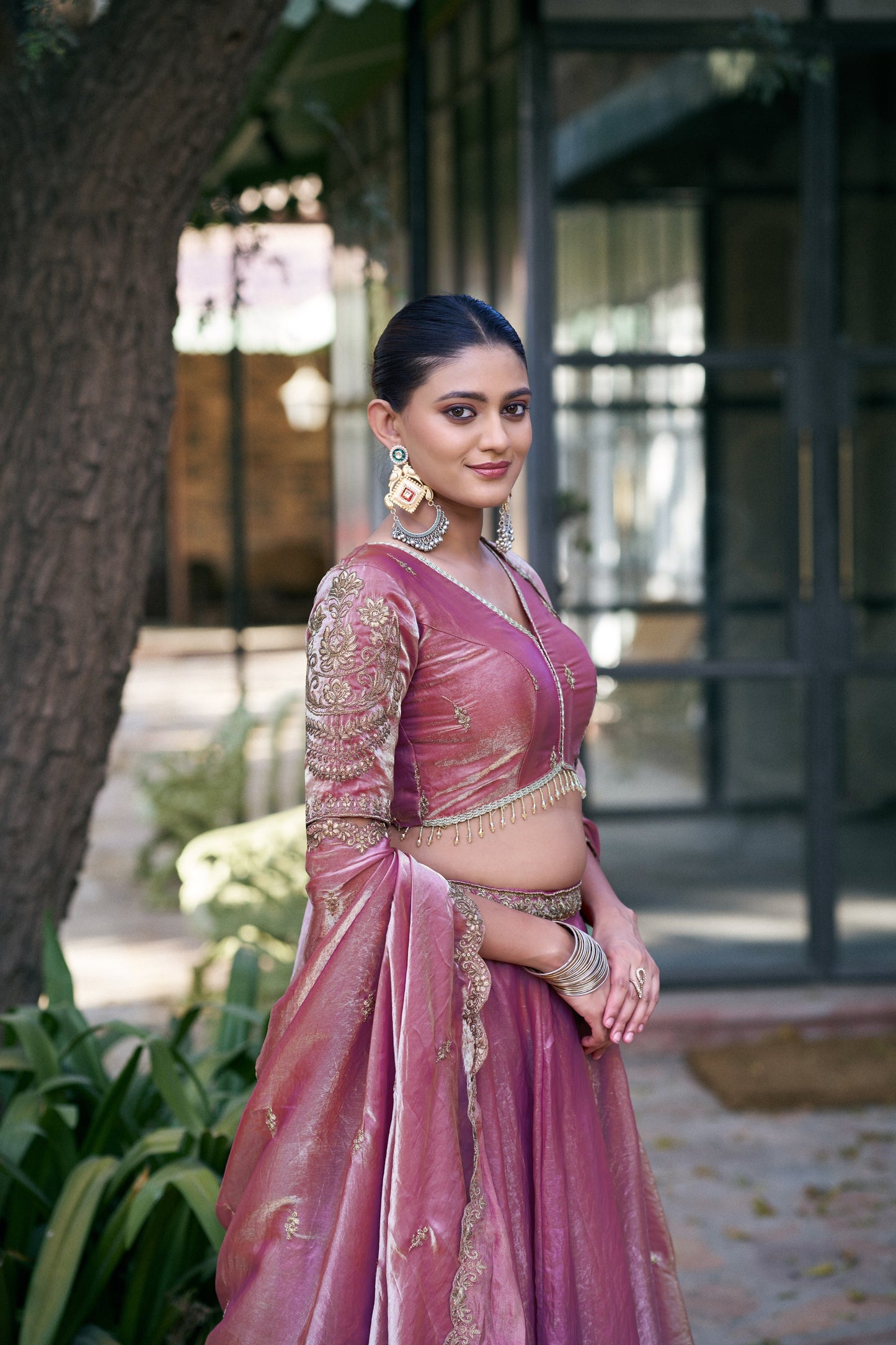 Lorenvalley Fashion Lightpink Fendi Silk Sequins And Thread Embroidery Work Belt Lehenga Choli With Dupatta