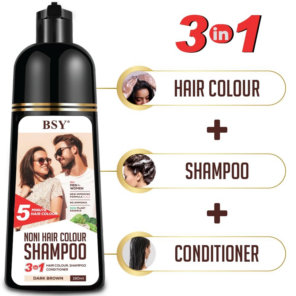 Bsy 5-Min 3 IN 1 Natural Hair colour shampoo - Brown