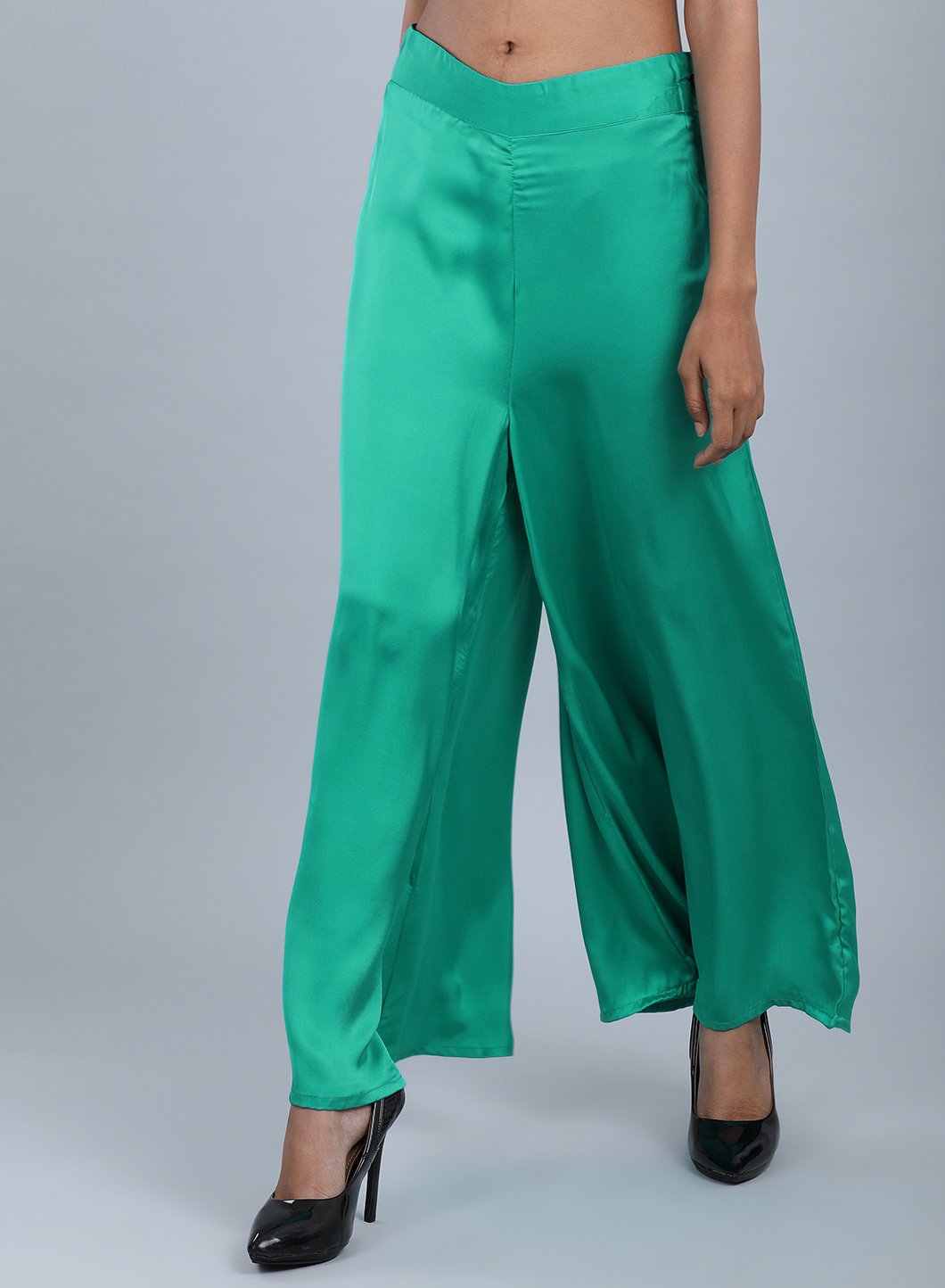 W for Woman Light Blue Flared Pants
