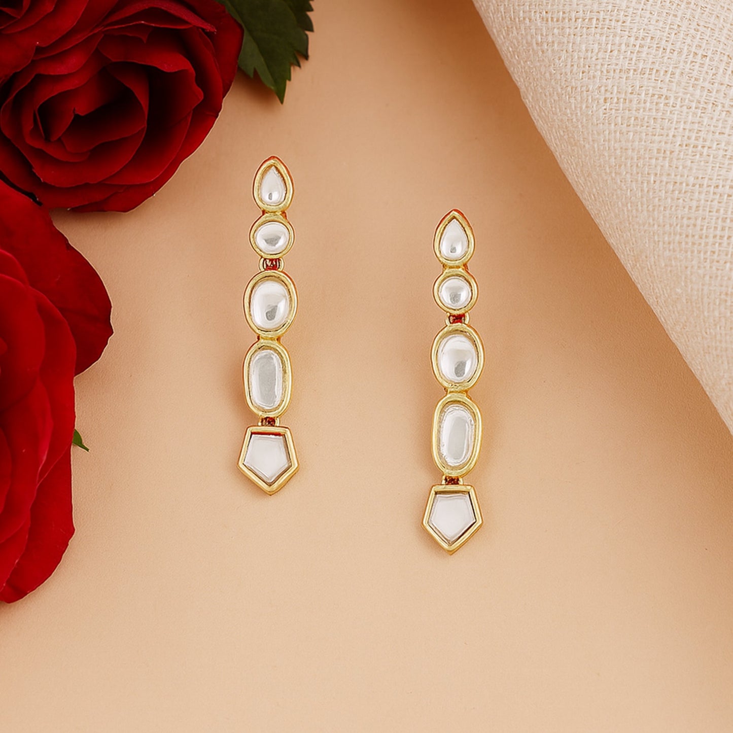 Gift Designer Kundan Long Traditional Earrings For Women