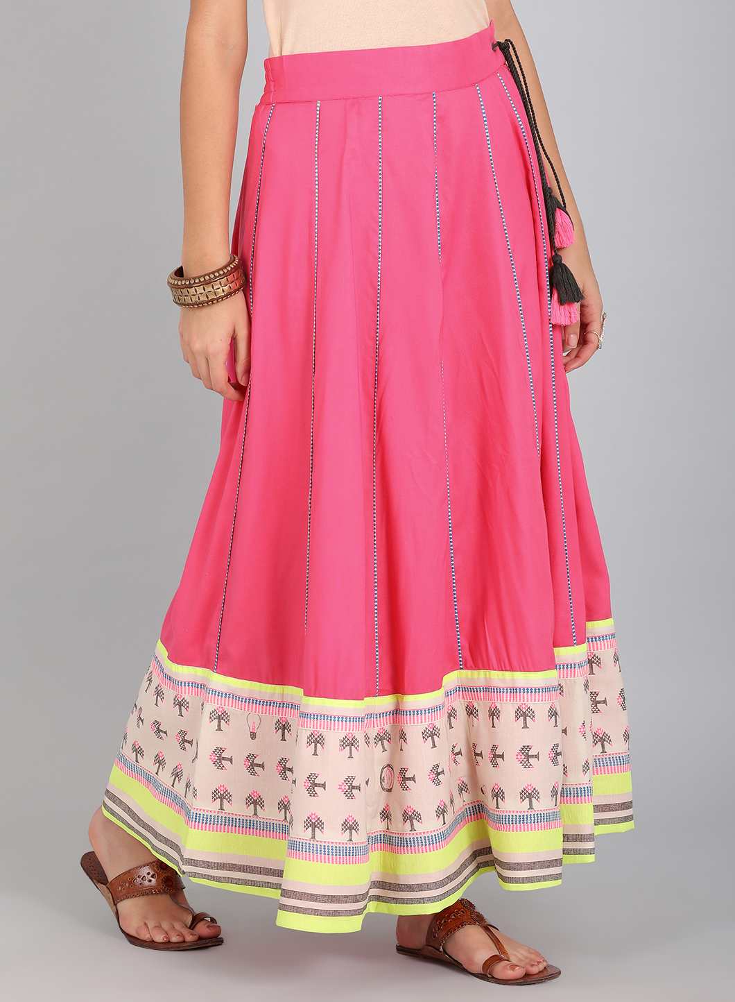 W for Woman Pink Printed Skirt