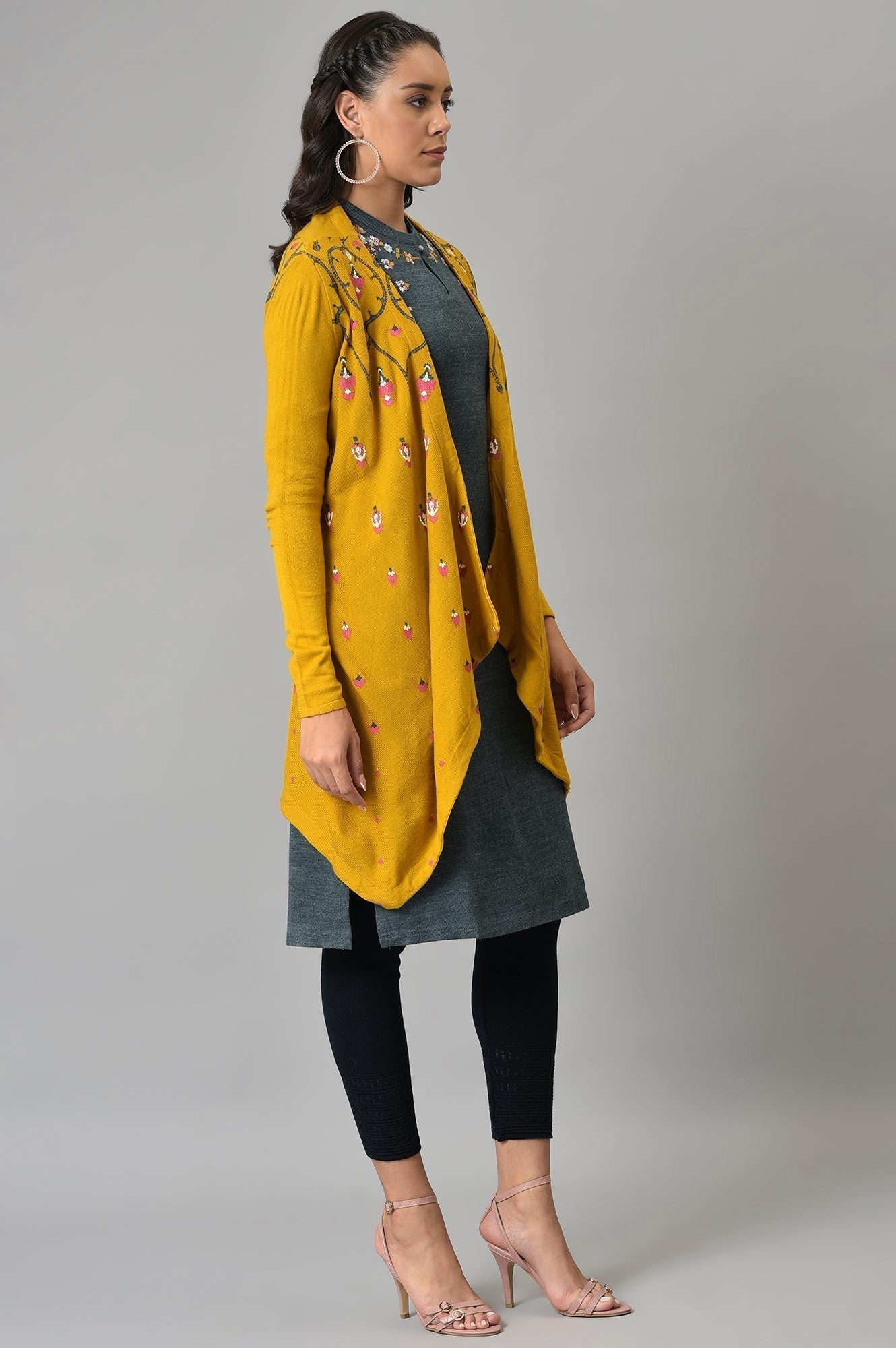 W for Woman Yellow Knitted Cardigan