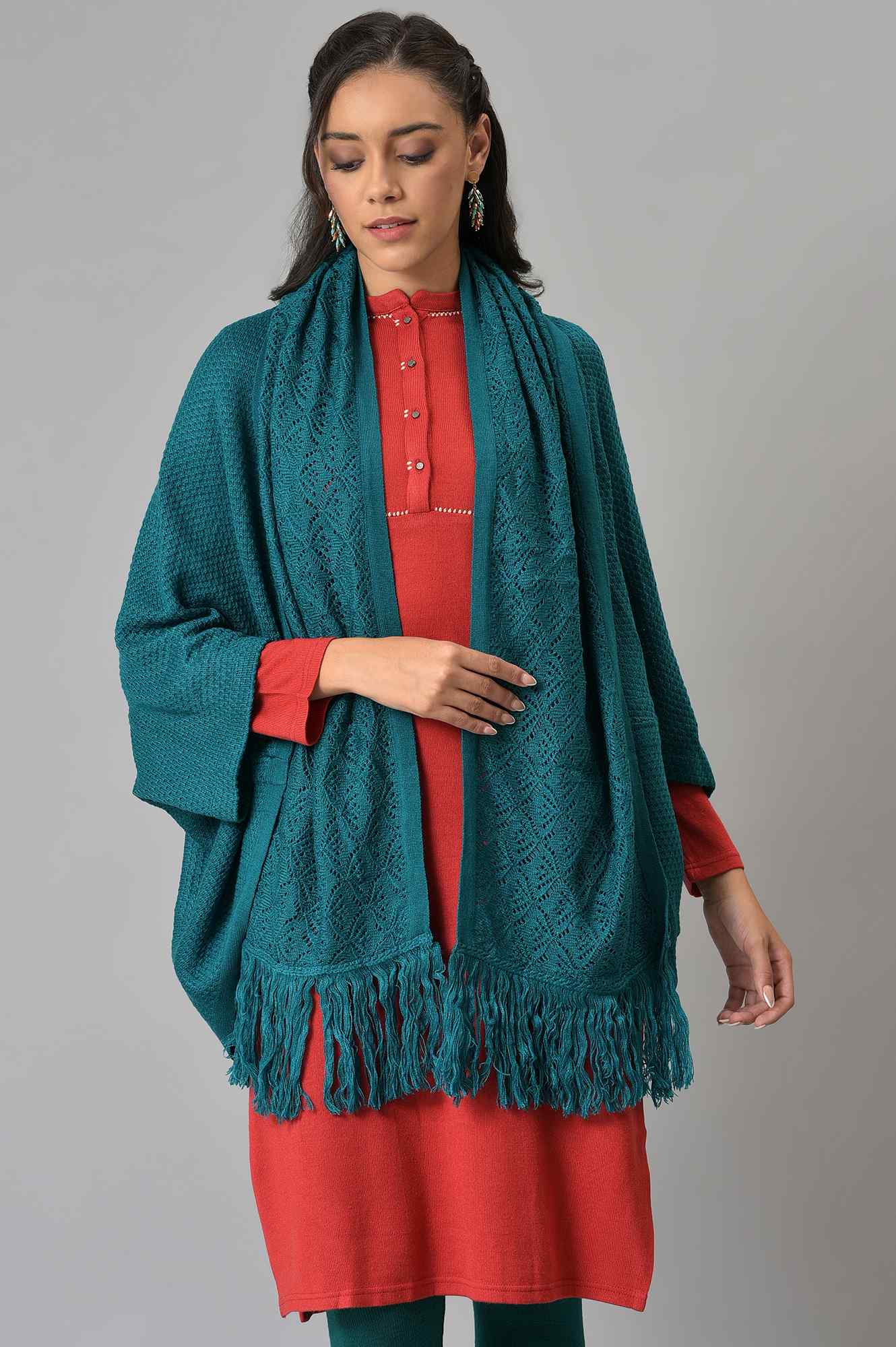 W for Woman Teal Kimono Cardigan