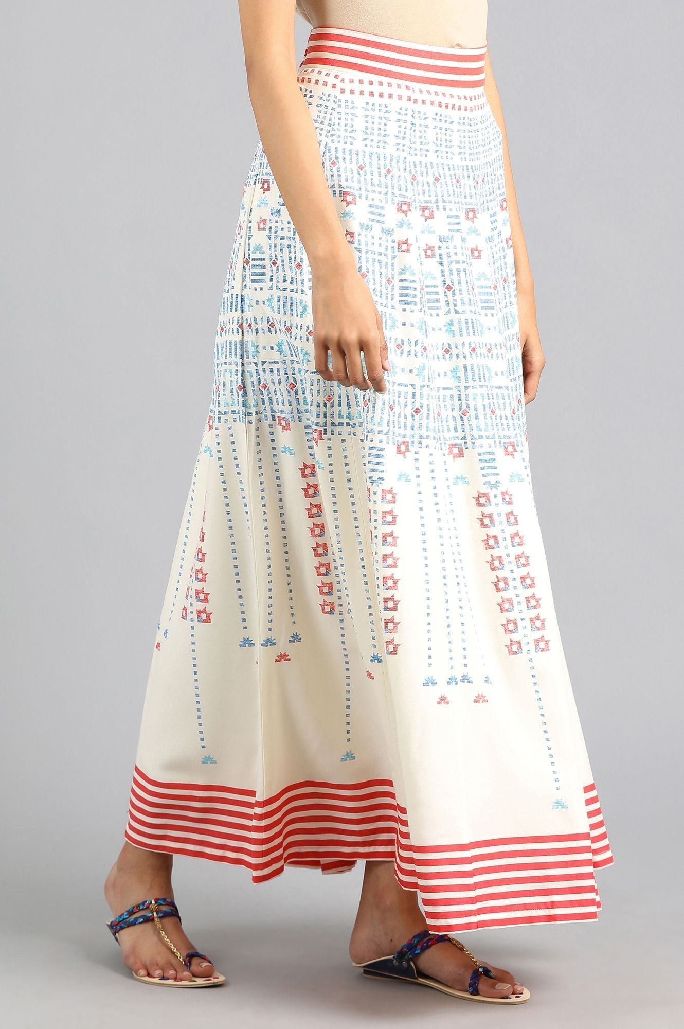 W for Woman White Printed Skirt