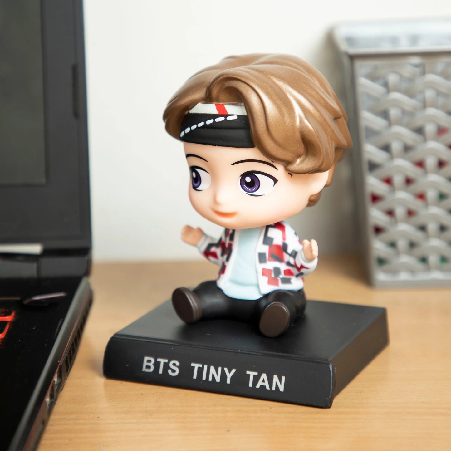 BTS V Bobblehead With Mobile Holder For Cars, Work Desk | 14.5 Cms |