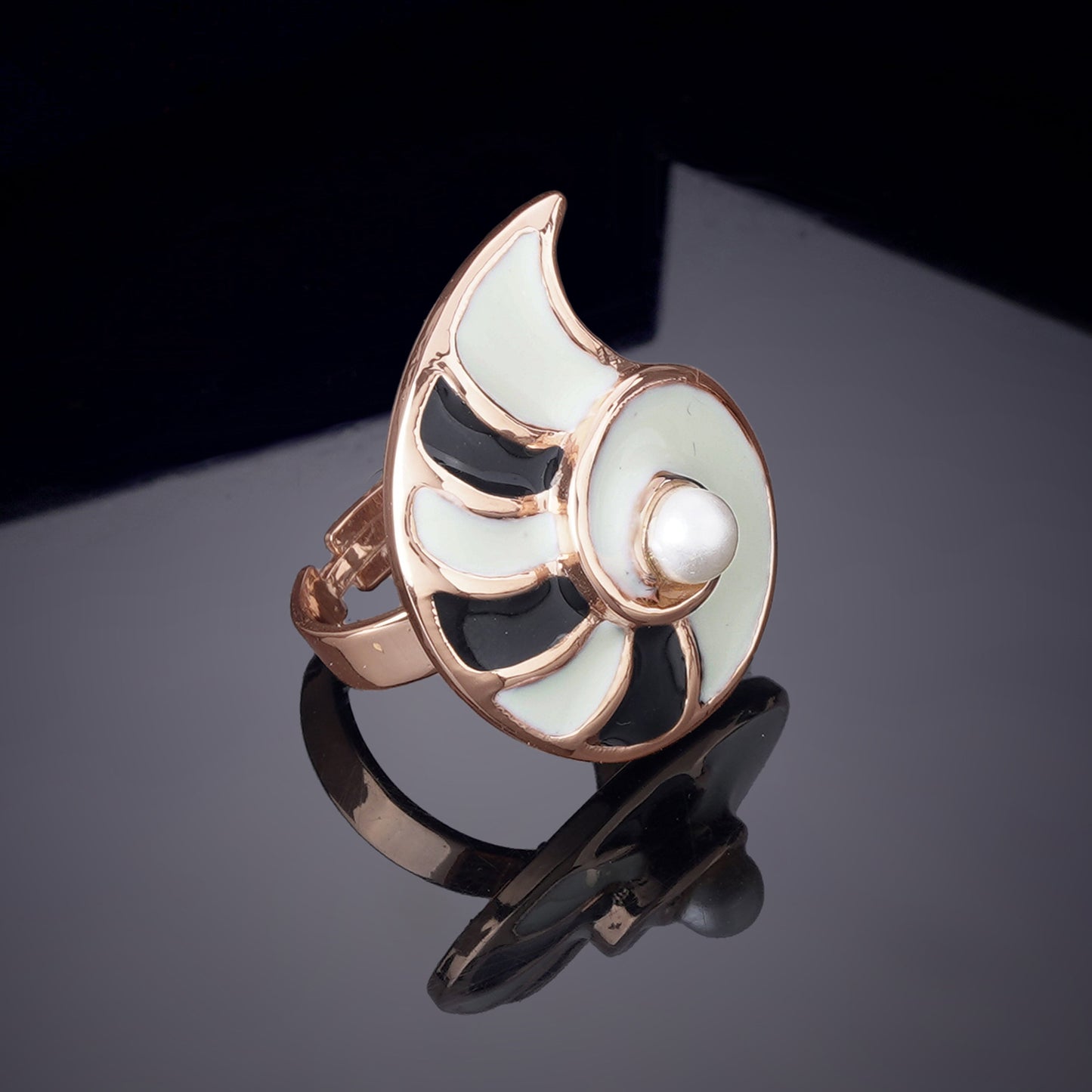 Estele Rose Gold Plated Stunning Finger Ring for Women(Adjustable)