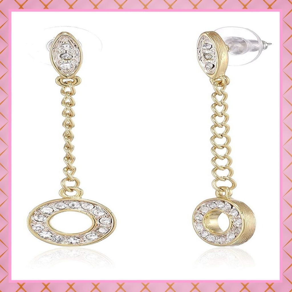 Estele Gold Plated coin Dangle Earrings for women