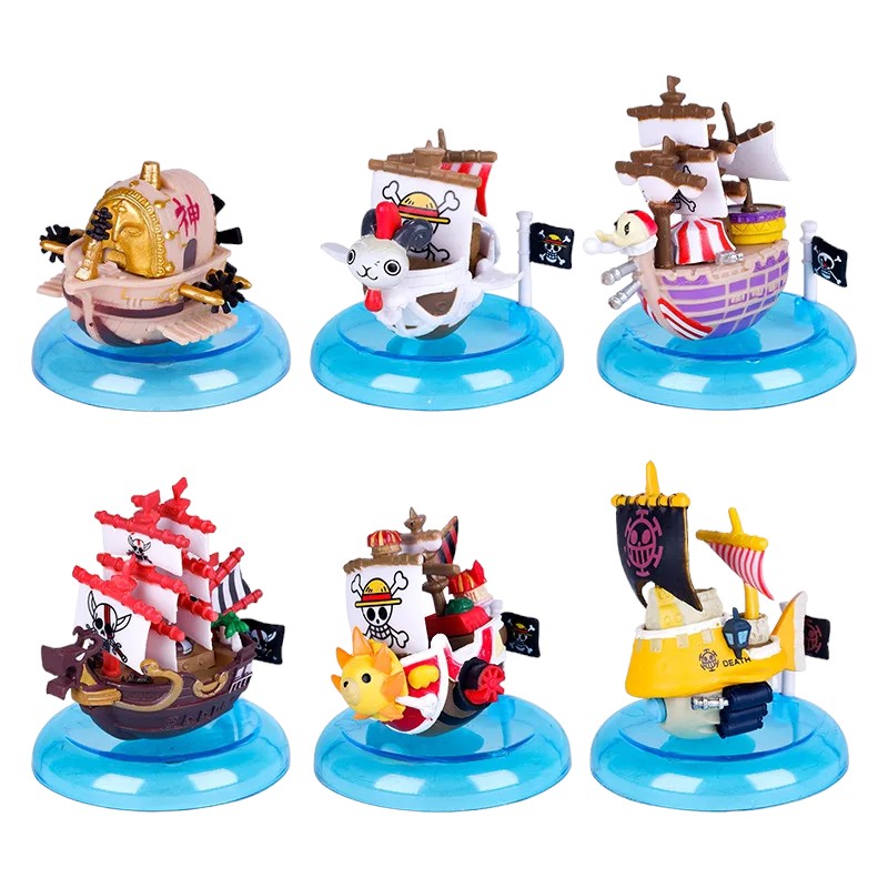 One Piece |Thousand Sunny Ship Detailed Anime Figurine |Set of 6 Ships | 7 cm |
