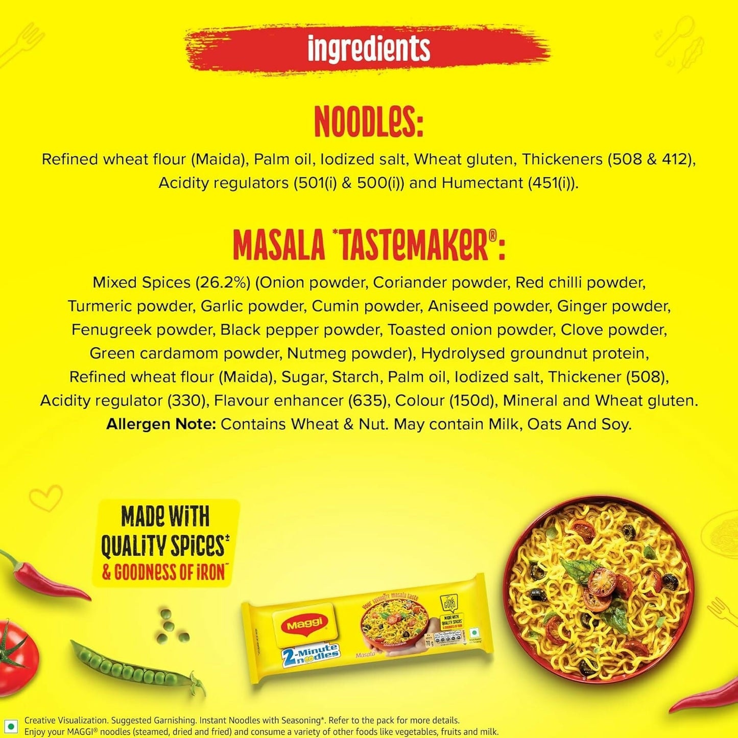 Maggi 2-Minute Instant Noodles, Favourite Masala Taste