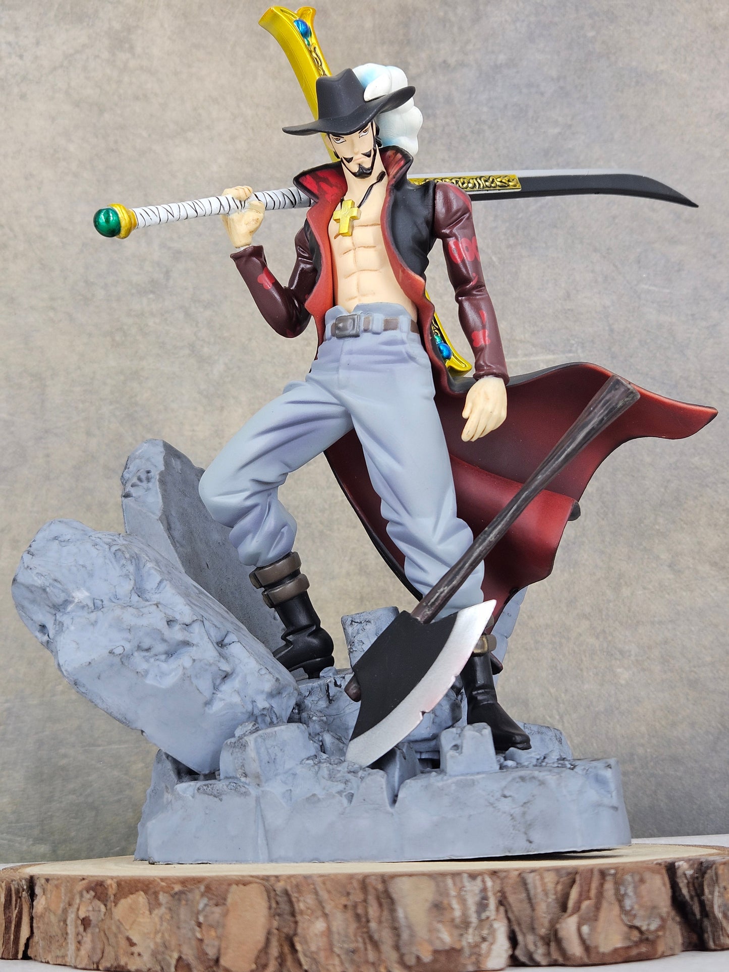 One Piece Dracule Mihawk Sword on Shoulder Pose Action Figure | 30 cm