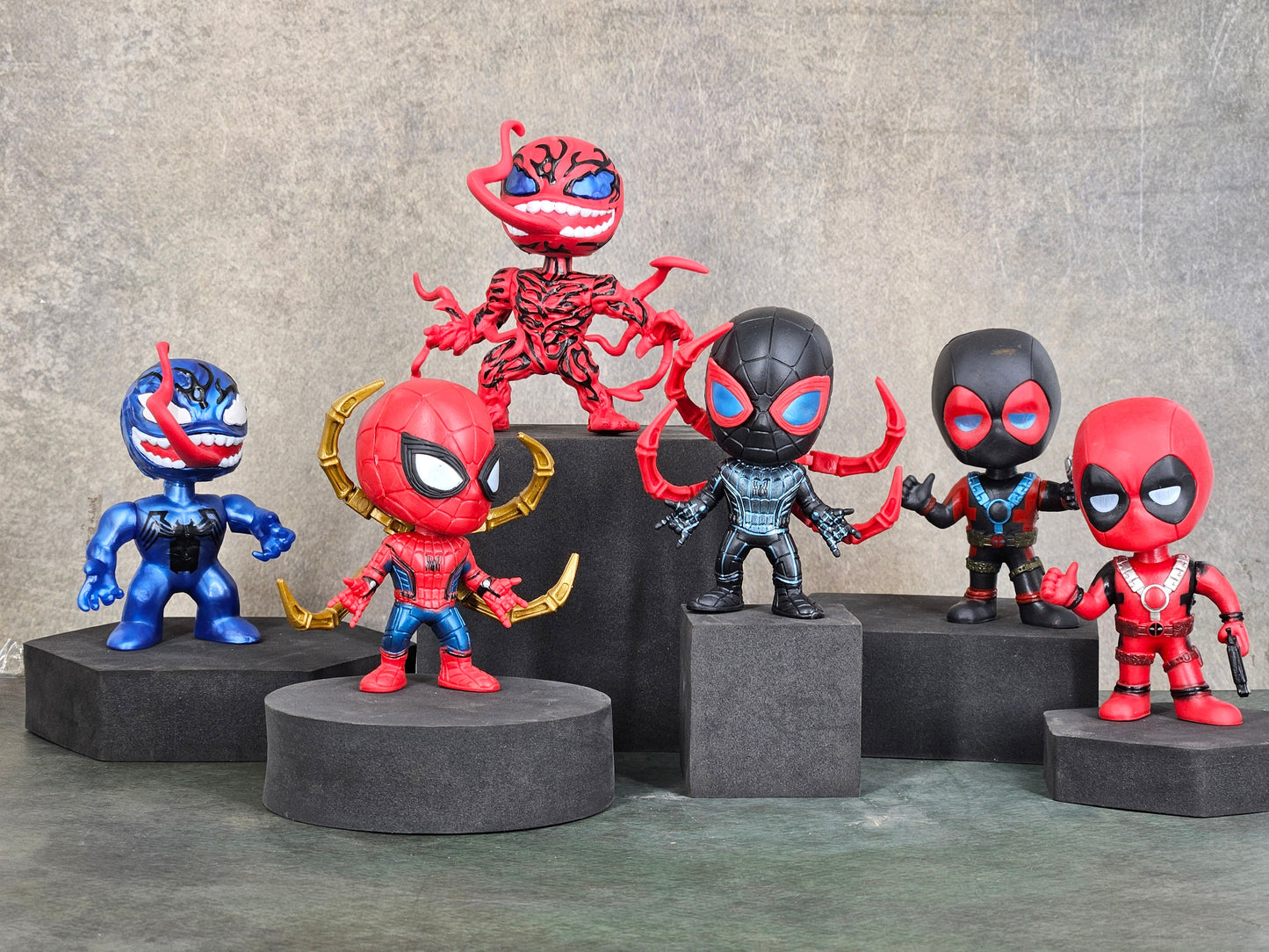 Marval Spiderman Venom Deadpool Action Figure Set | 10 cm | Pack of 6