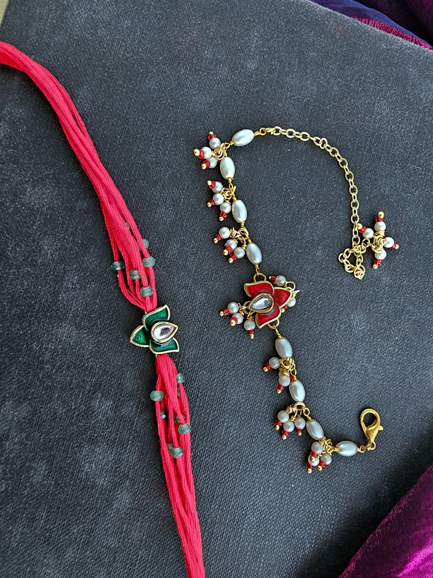 The Crimson Blossom Rakhi Combo