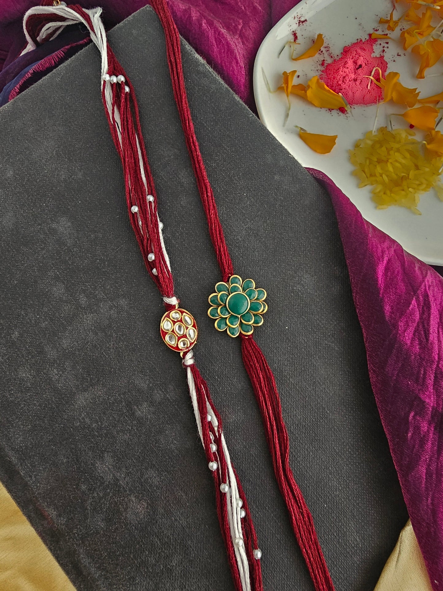 The Floral Rakhi Duo