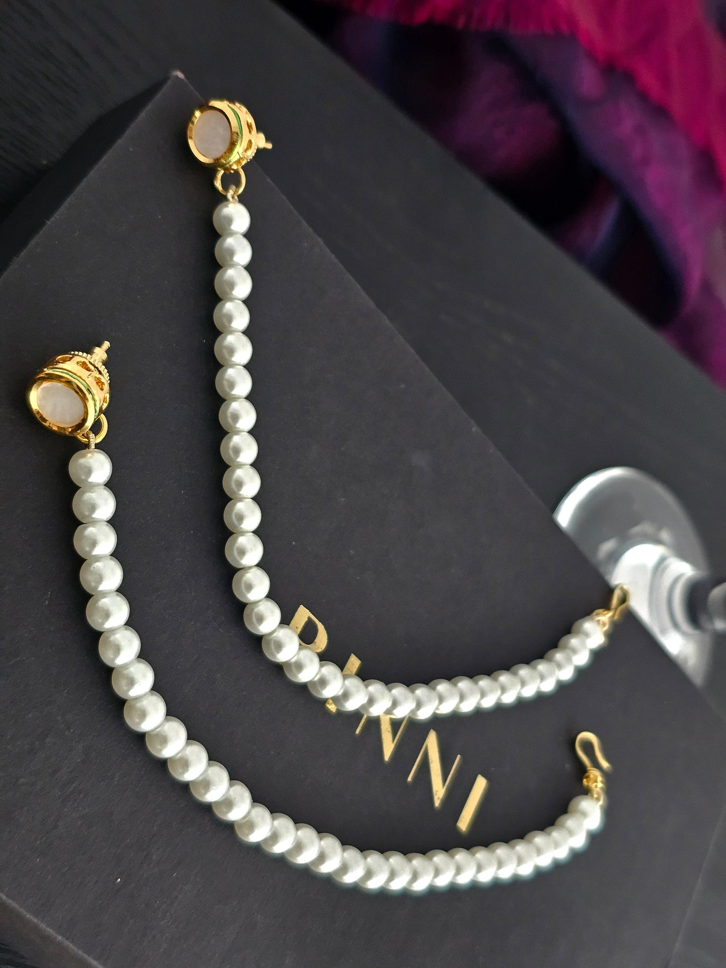 Aurelia Pearl Line Drop Earrings