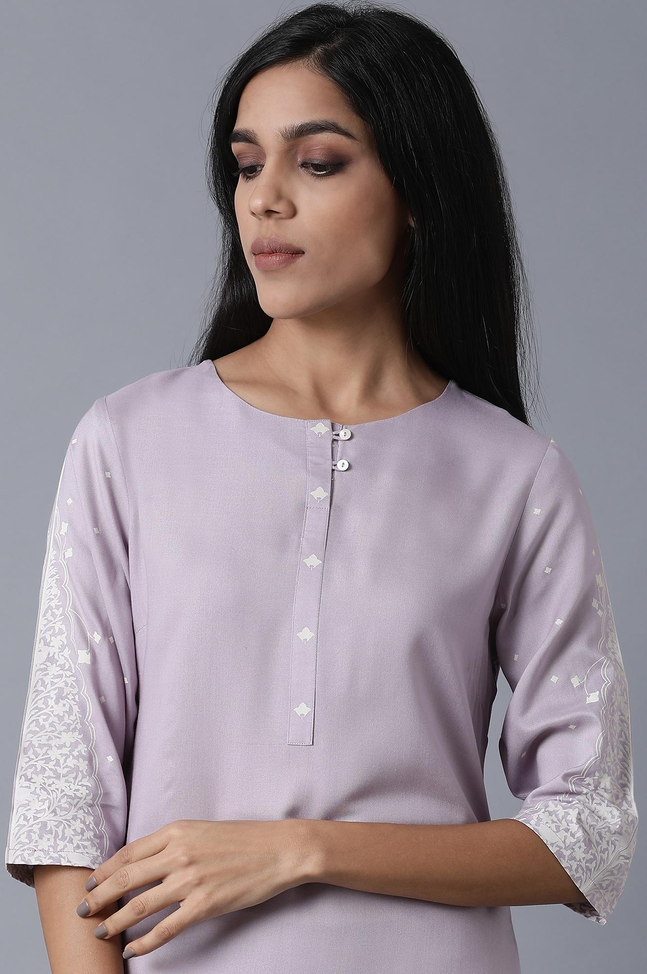 W for Woman Lime Green Polka Print Kurta