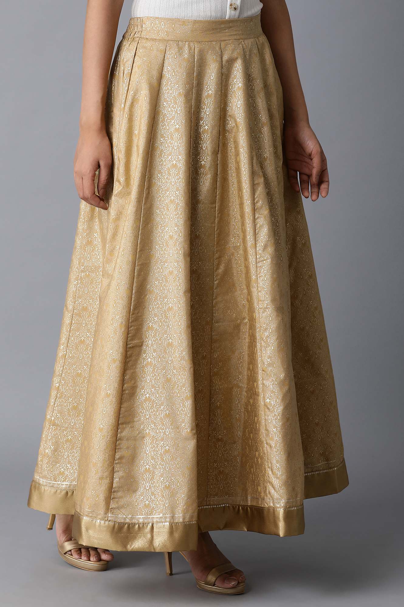W for Woman Gold Printed Skirt