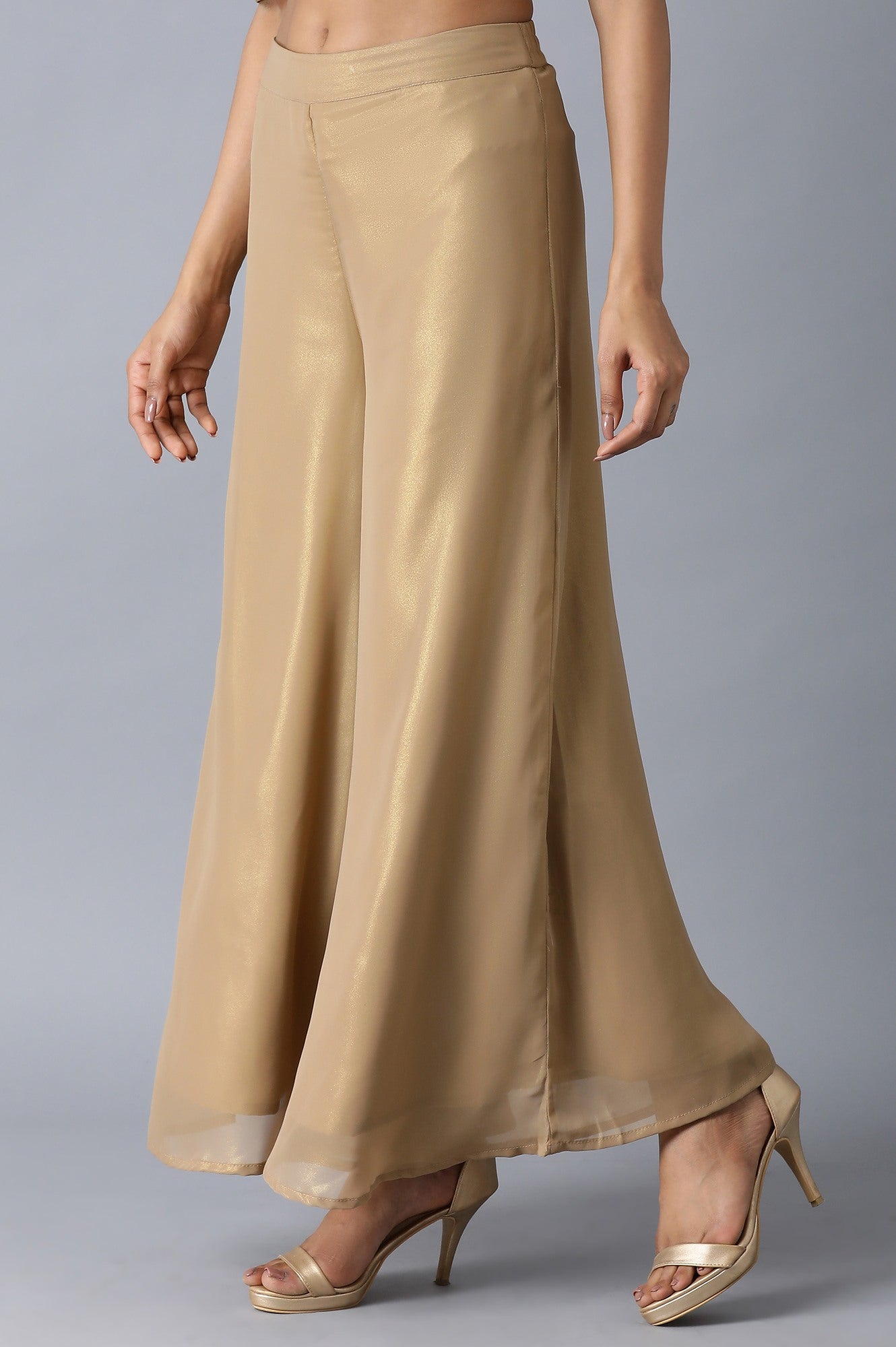 W for Woman Brown Flared Palazzos