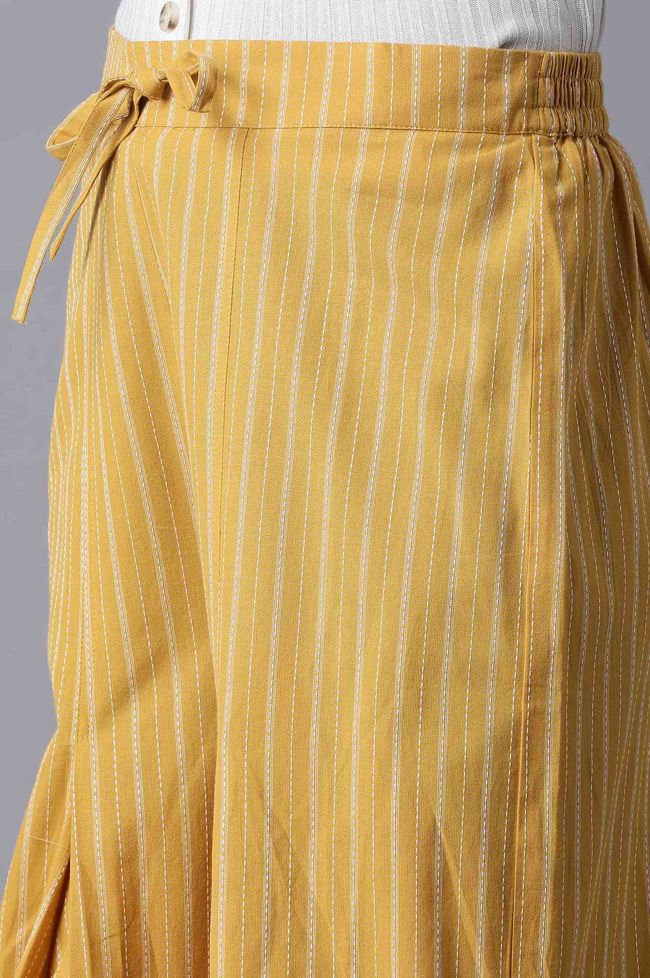 W for Woman Yellow Tucked Carrot Pants