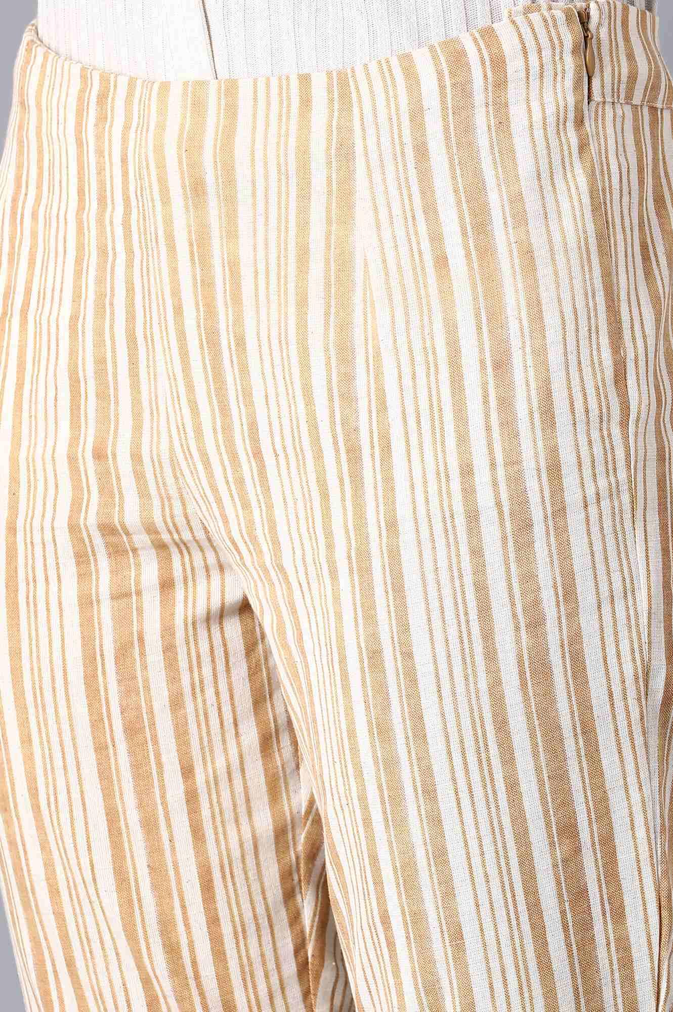 W for Woman Nugget Gold Stripes Slim Pants