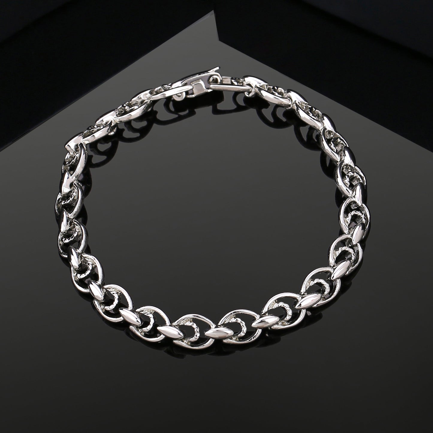 Estele Rhodium Plated Hula Hoop Bracelet for women