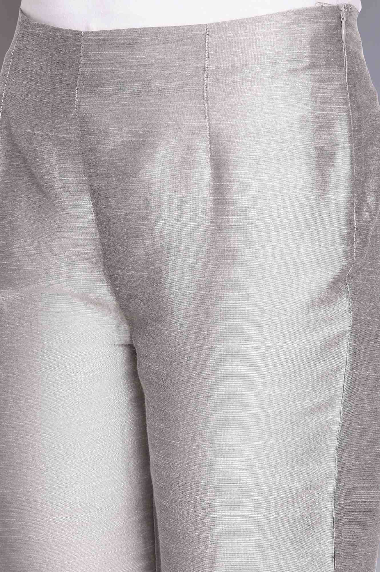 W for Woman Silver Fitted Pants