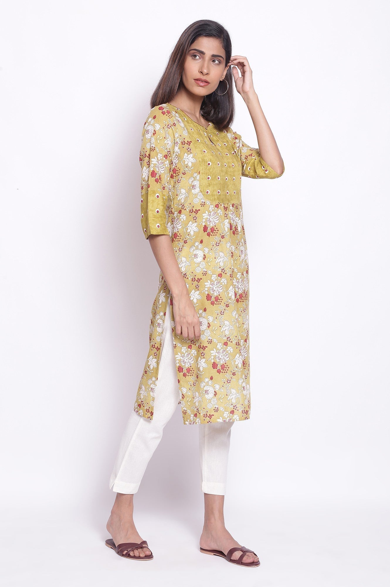 W for Woman Celery Green kurta