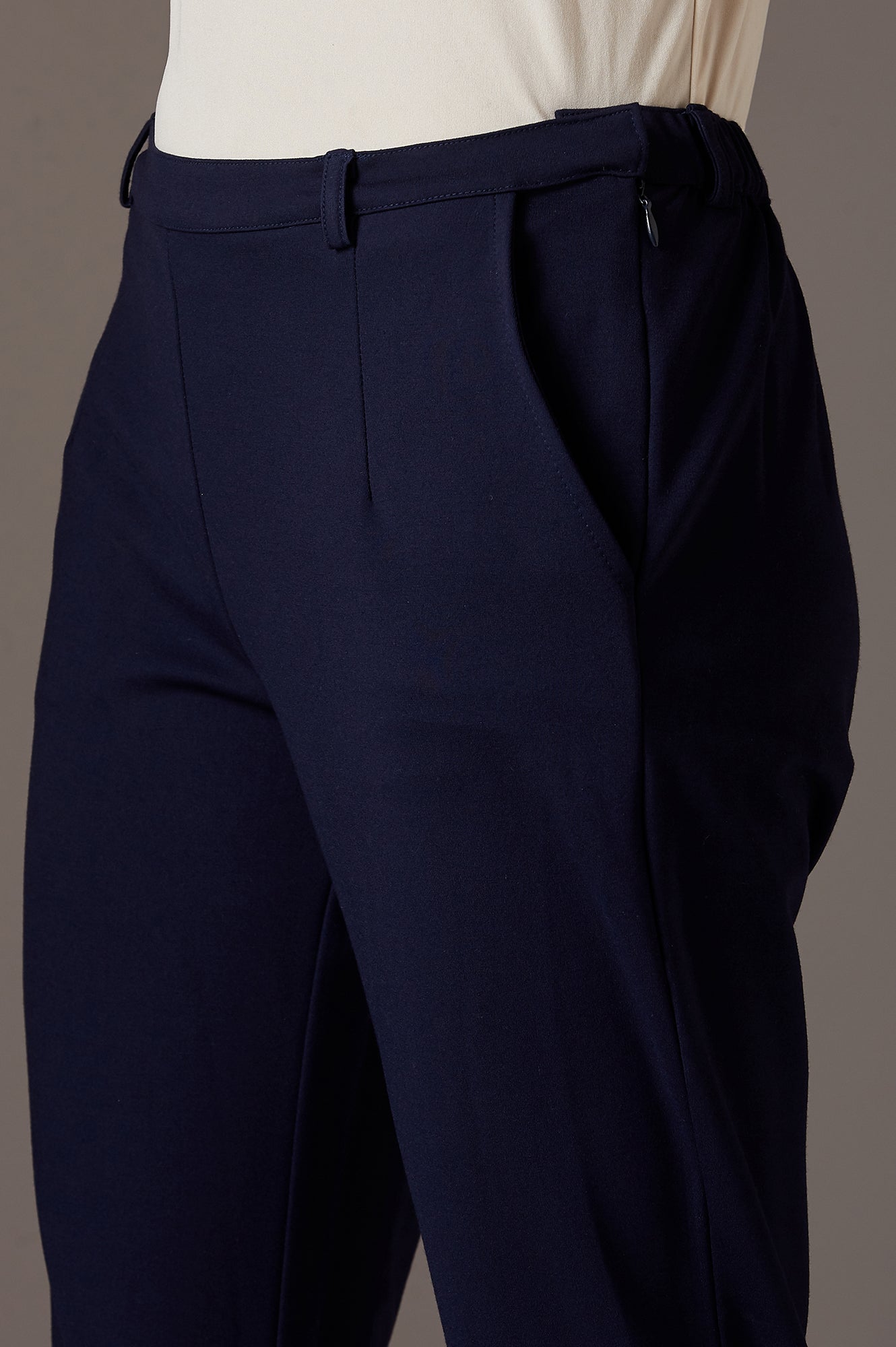 W for Woman Navy Blue Slim Pants