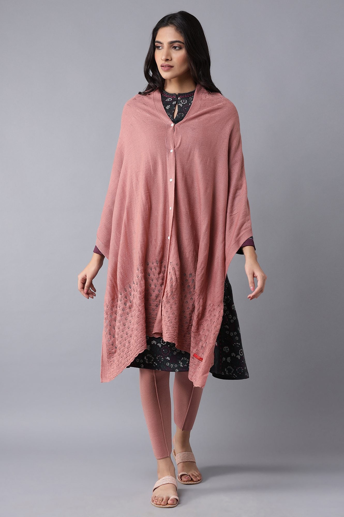 W for Woman Pink A-line Poncho