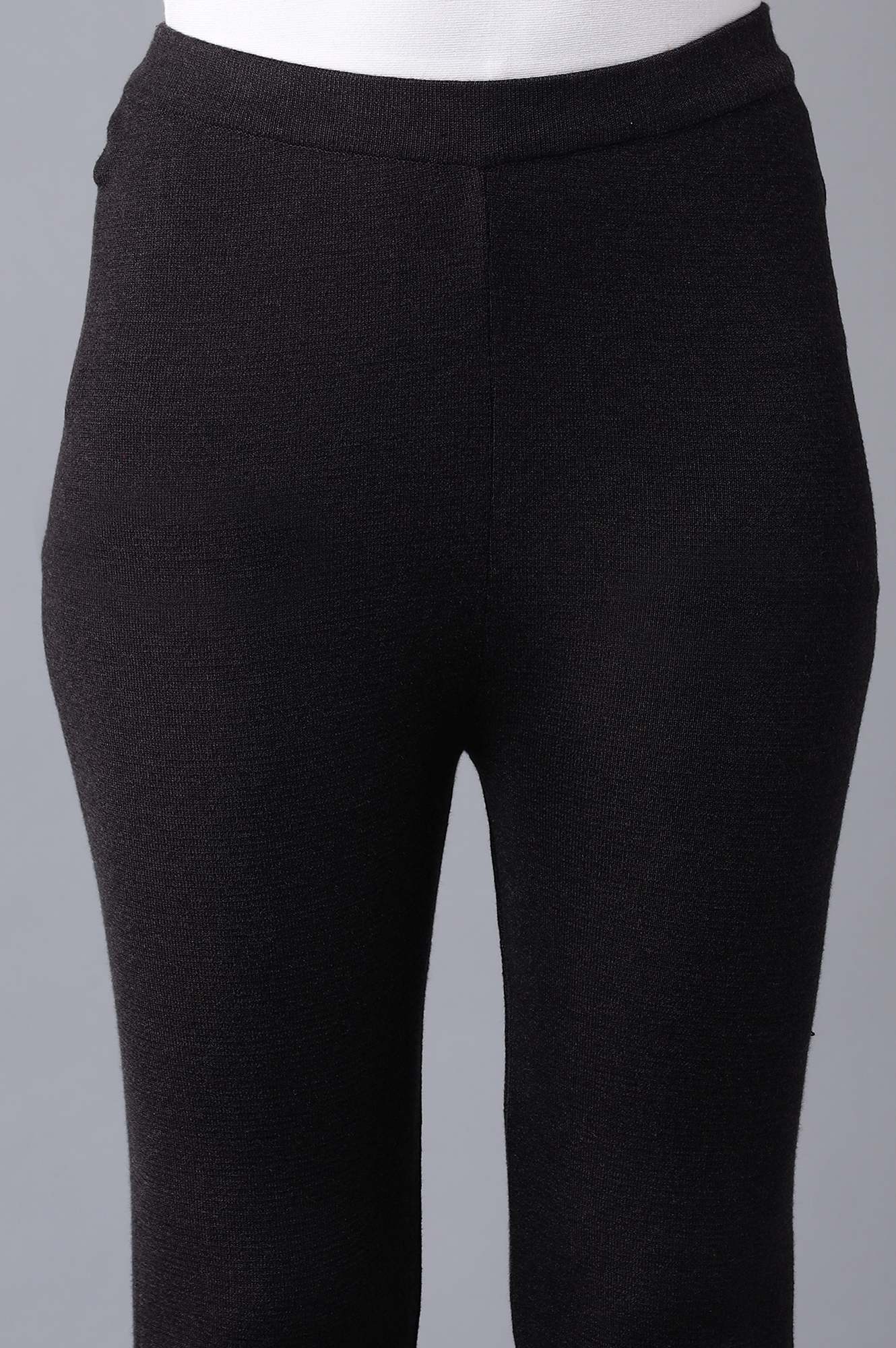 W for Woman Black Knitted Slim Pants
