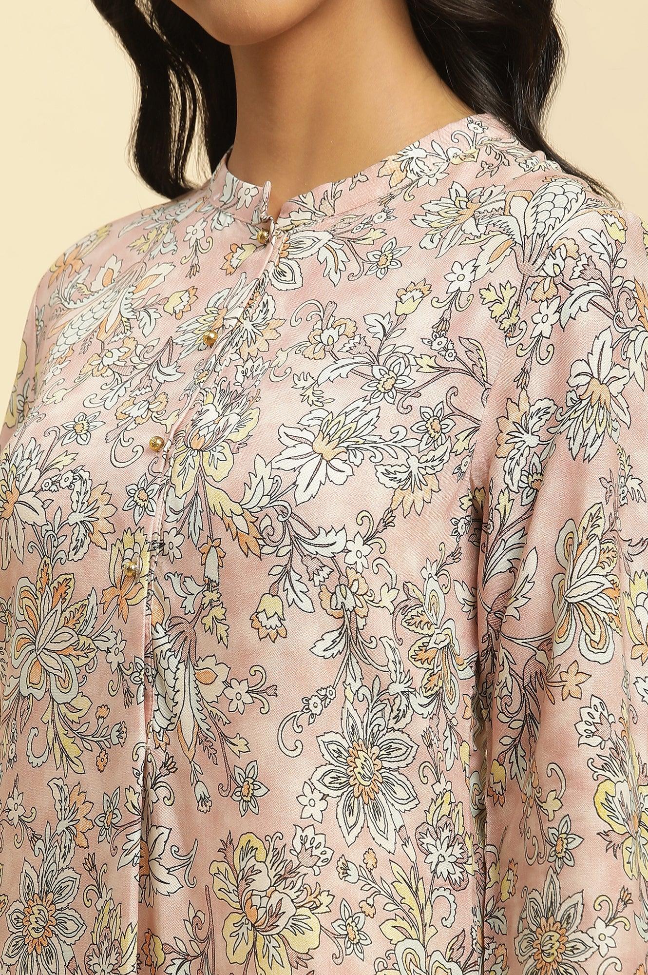 W for Woman Soft Multicoloured Floral Print A-Line Kurta