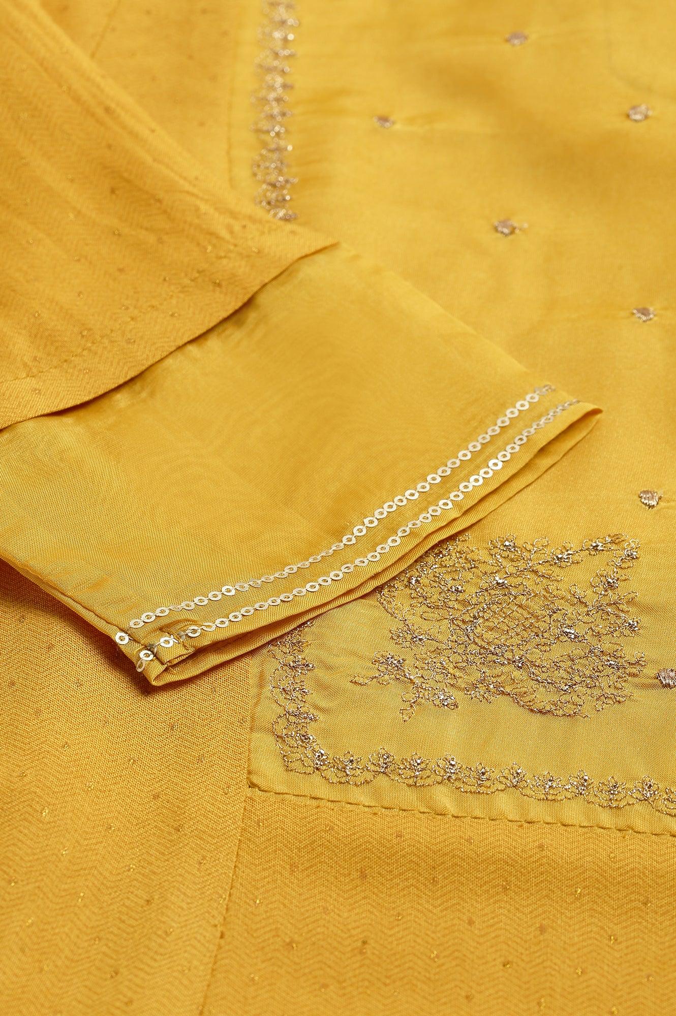 W for Woman Dark Yellow A-Line Embroidered kurta With Sequins
