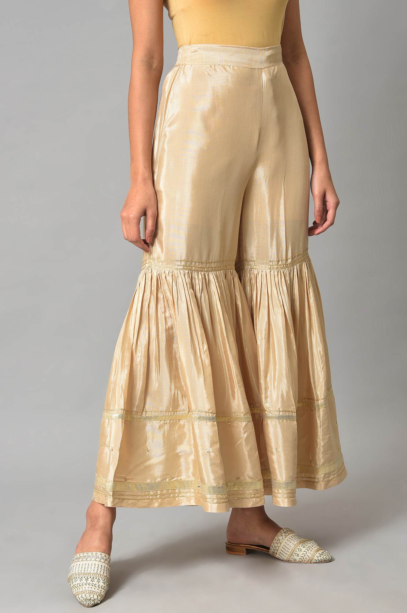 W for Woman Gold Gathered Sharara
