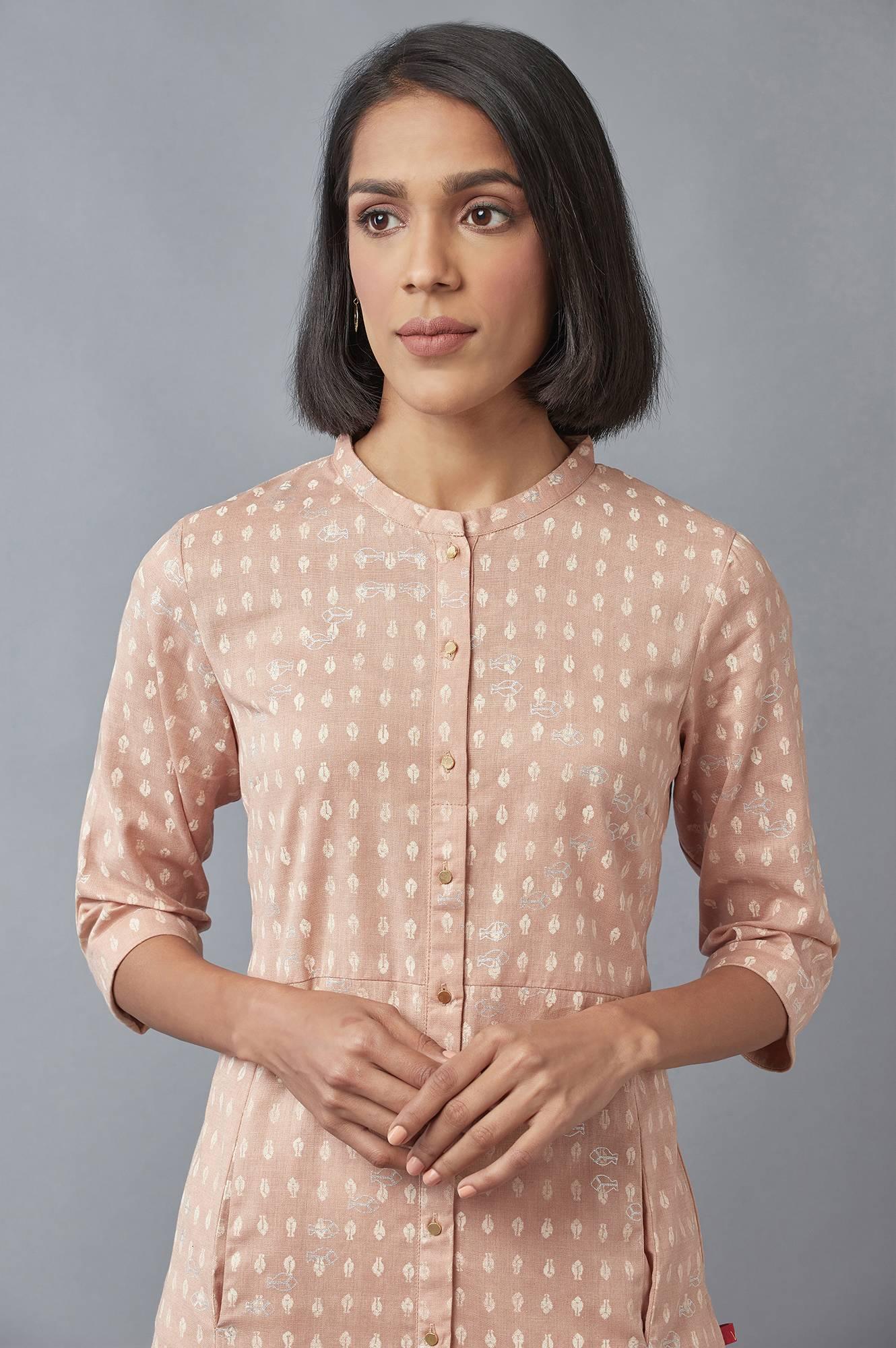 W for Woman Rosedust Pink Printed kurta