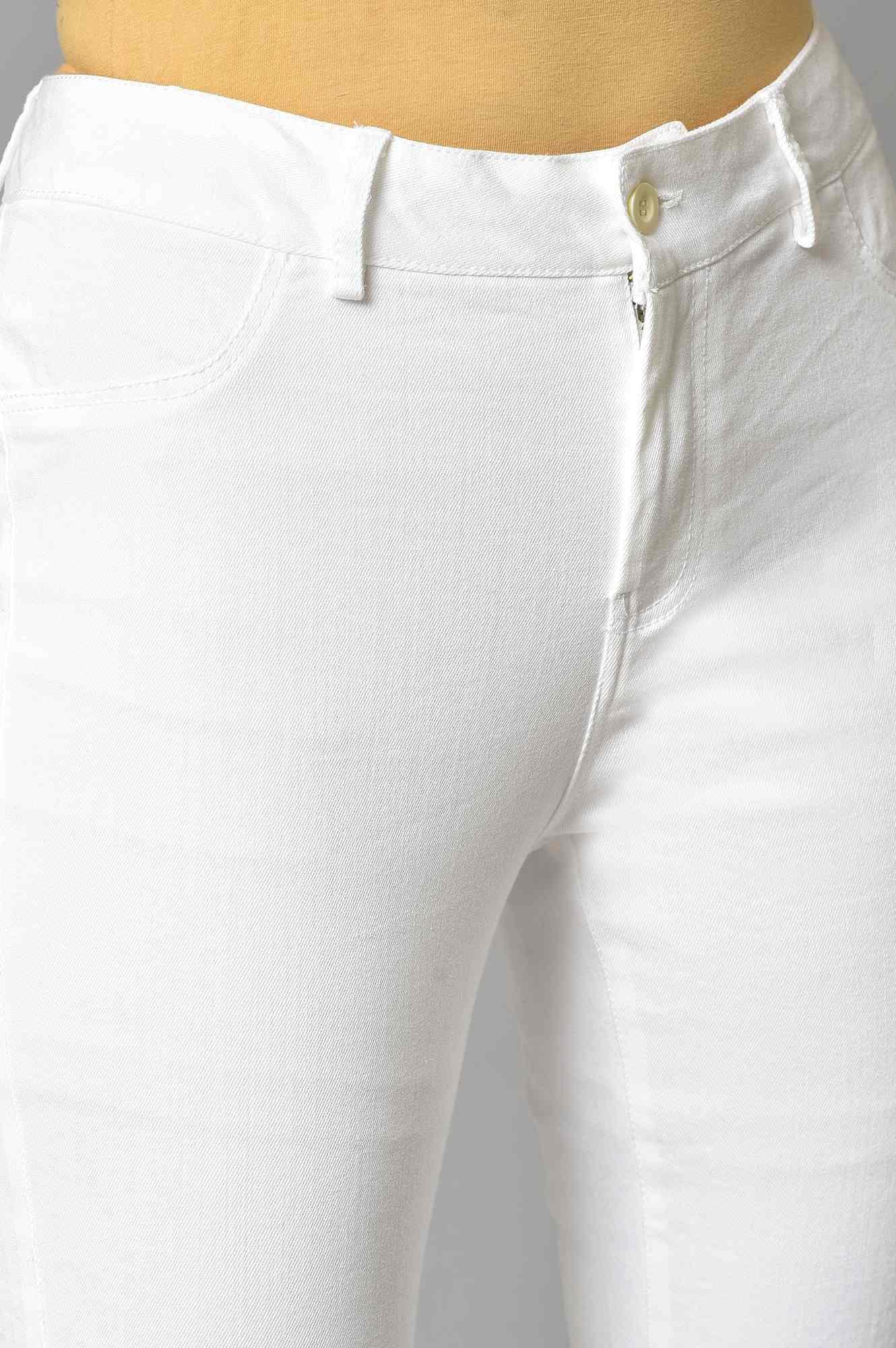 W for Woman White Denim Casual Jeggings