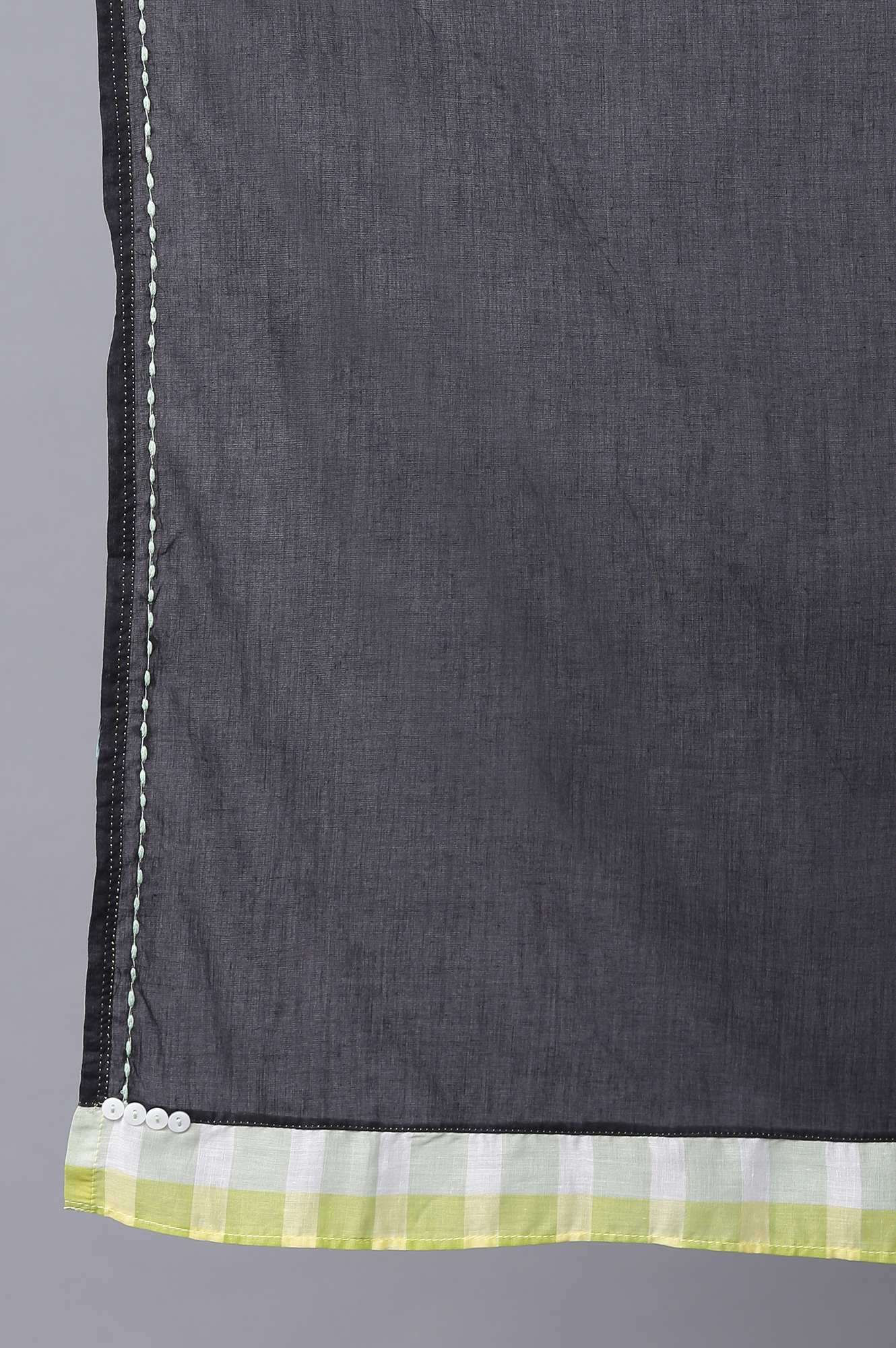 W for Woman Black Cotton Dupatta With Printed Border
