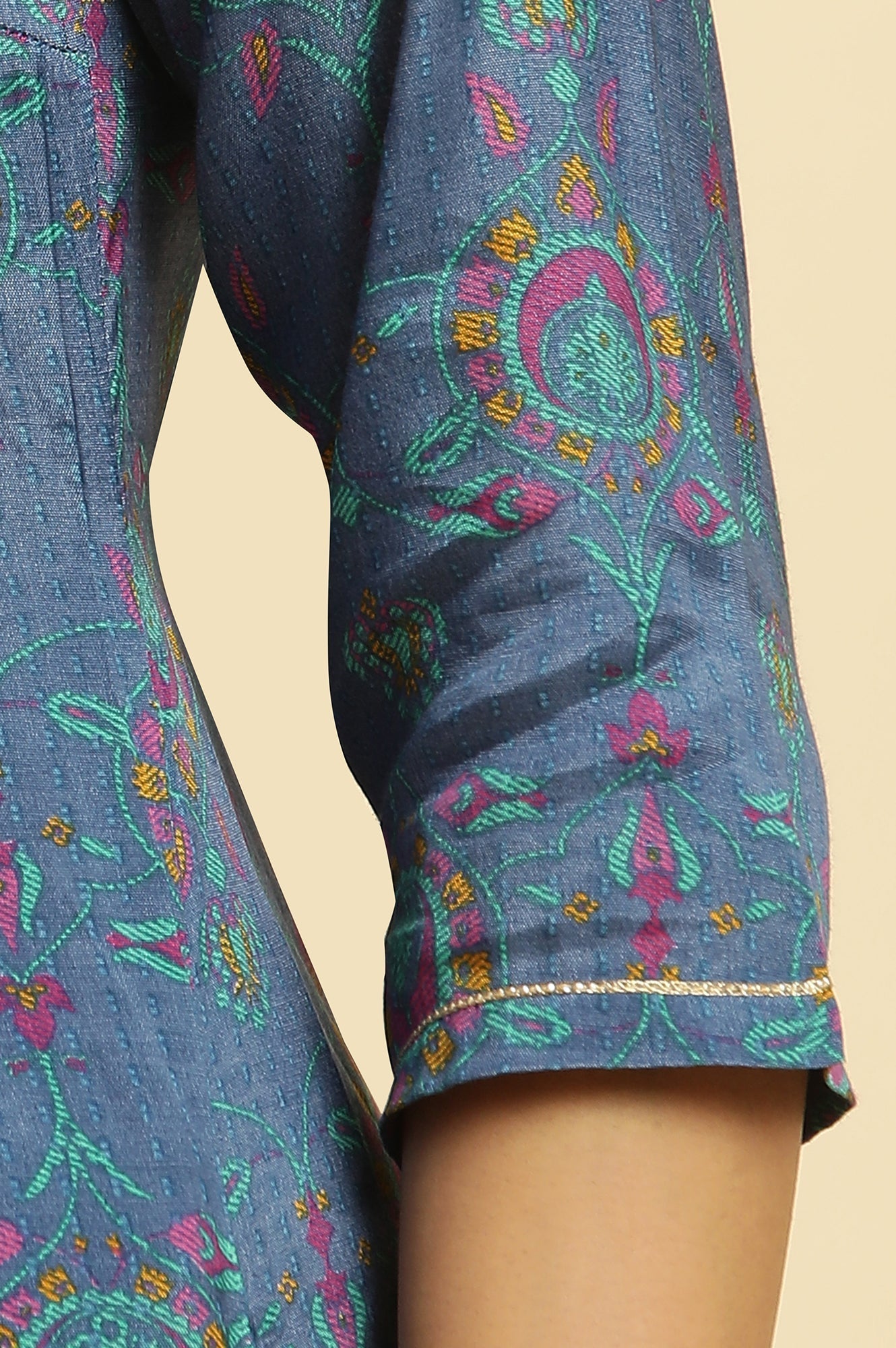 W for Woman Blue Embroidered Festive Kurta