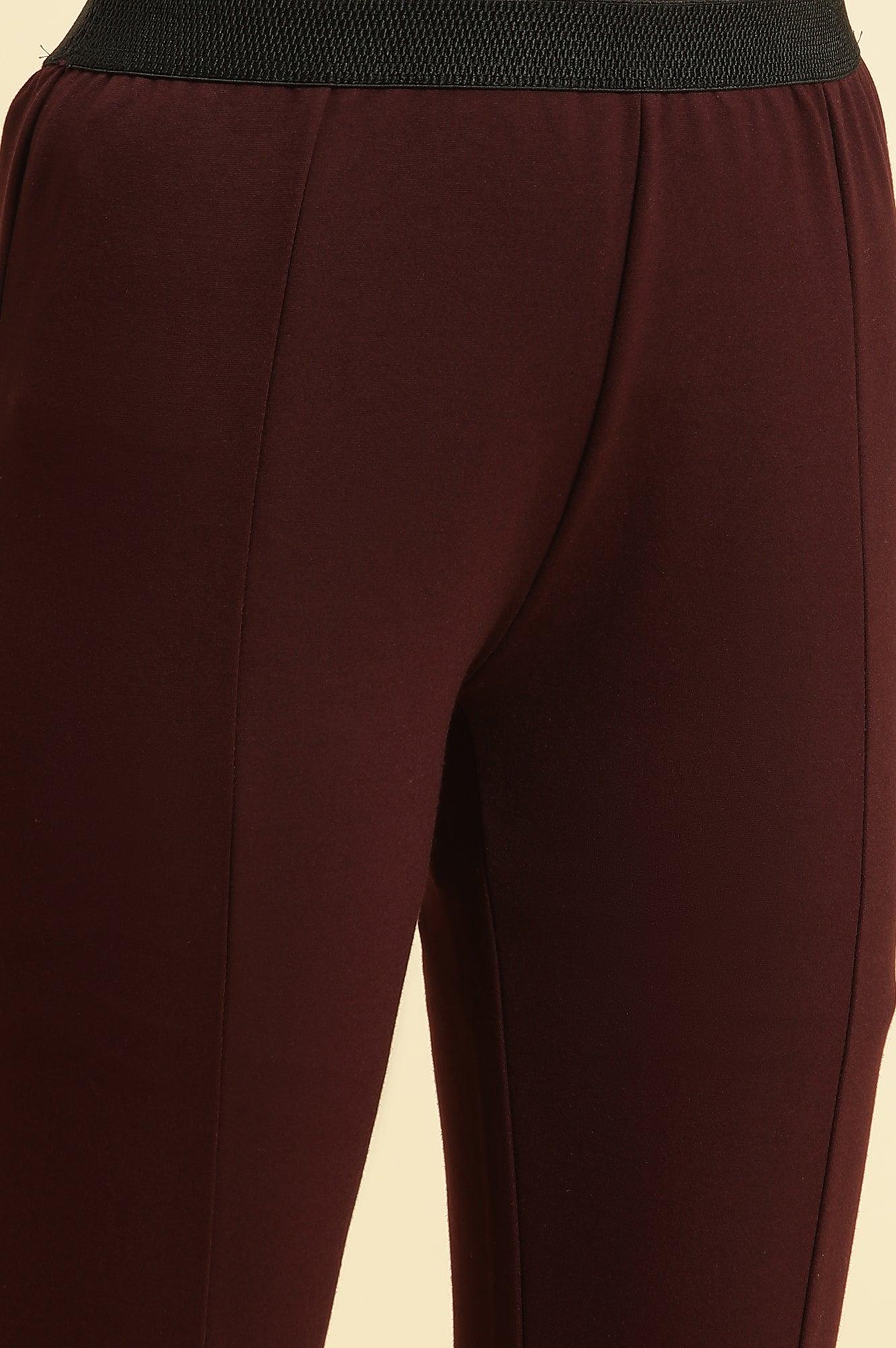 W for Woman Wine Basic Western Wear Leggings
