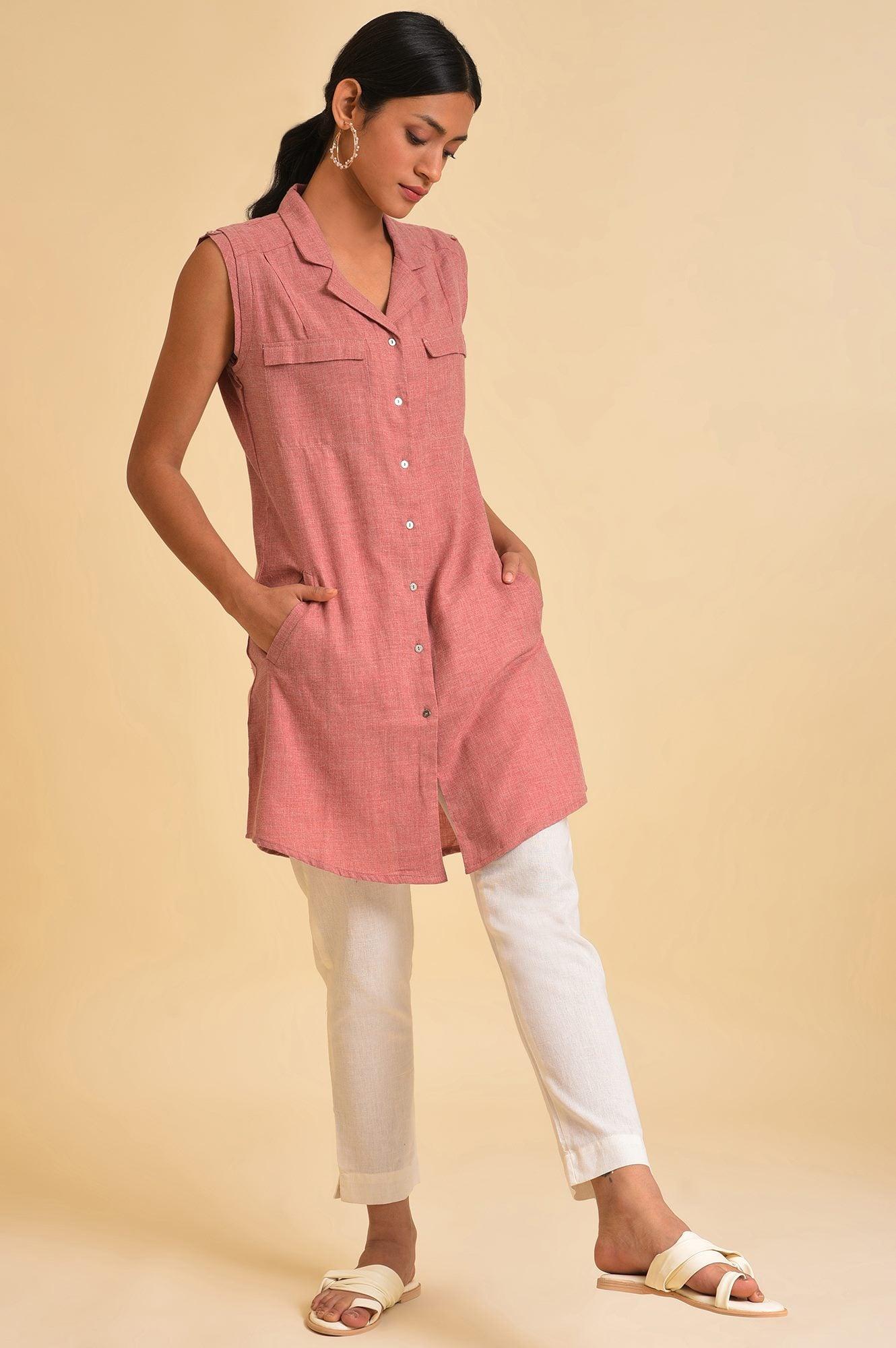 W for Woman Pink Western Tunic With Embroidery