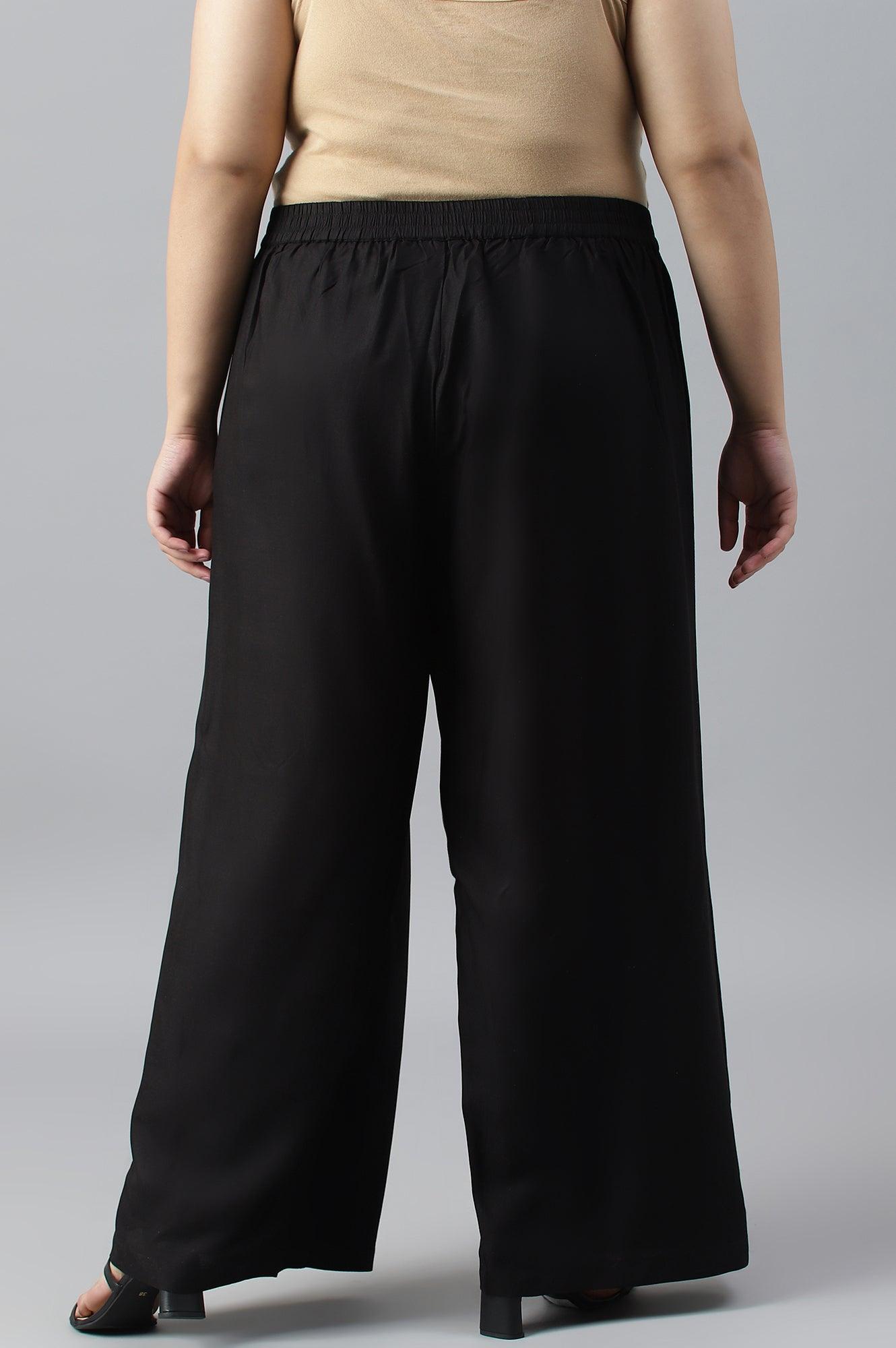 W for Woman Black Plus Size Parallel Pants
