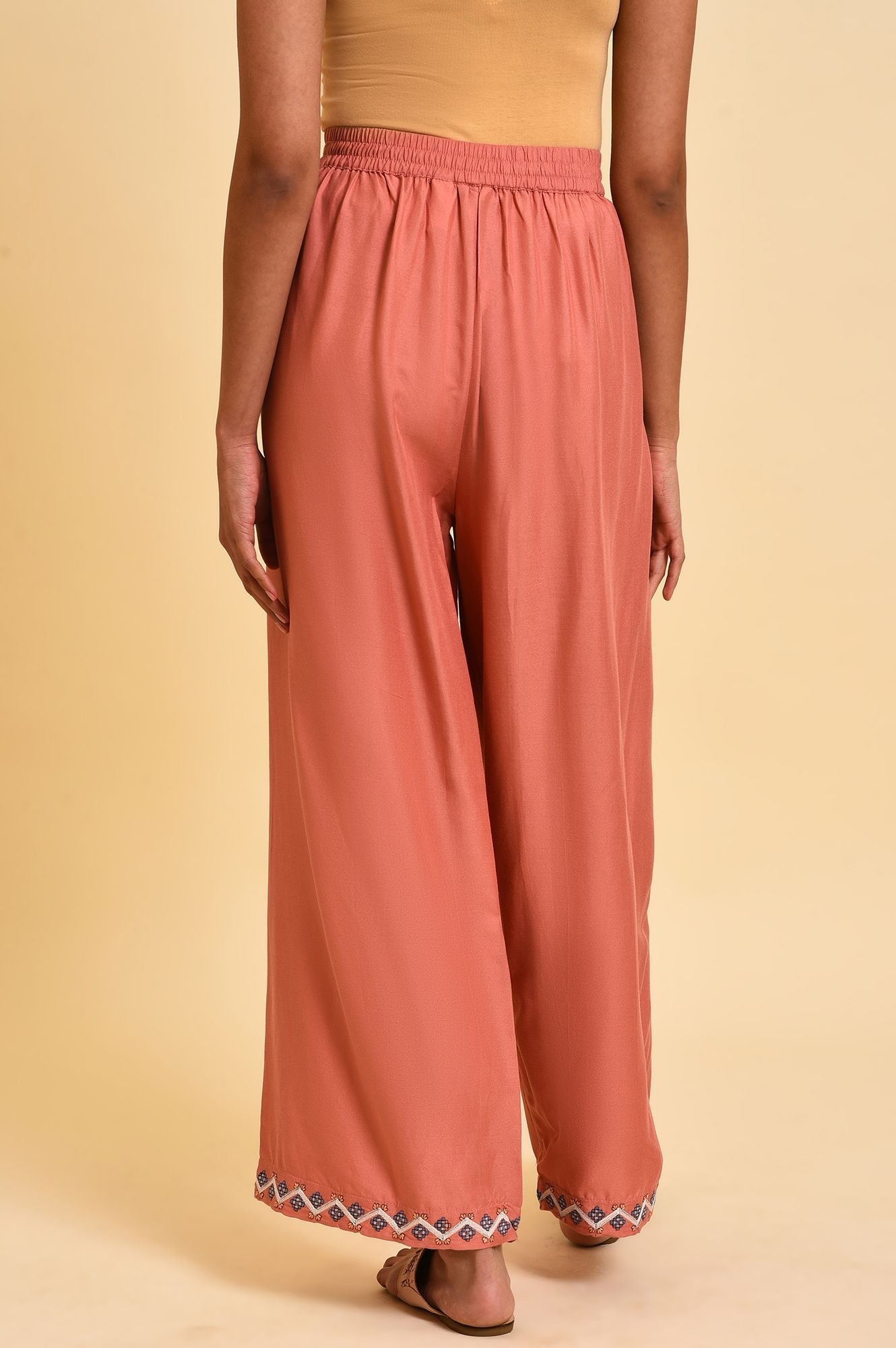 W for Woman Light Orange Plus Size Parallel Pants